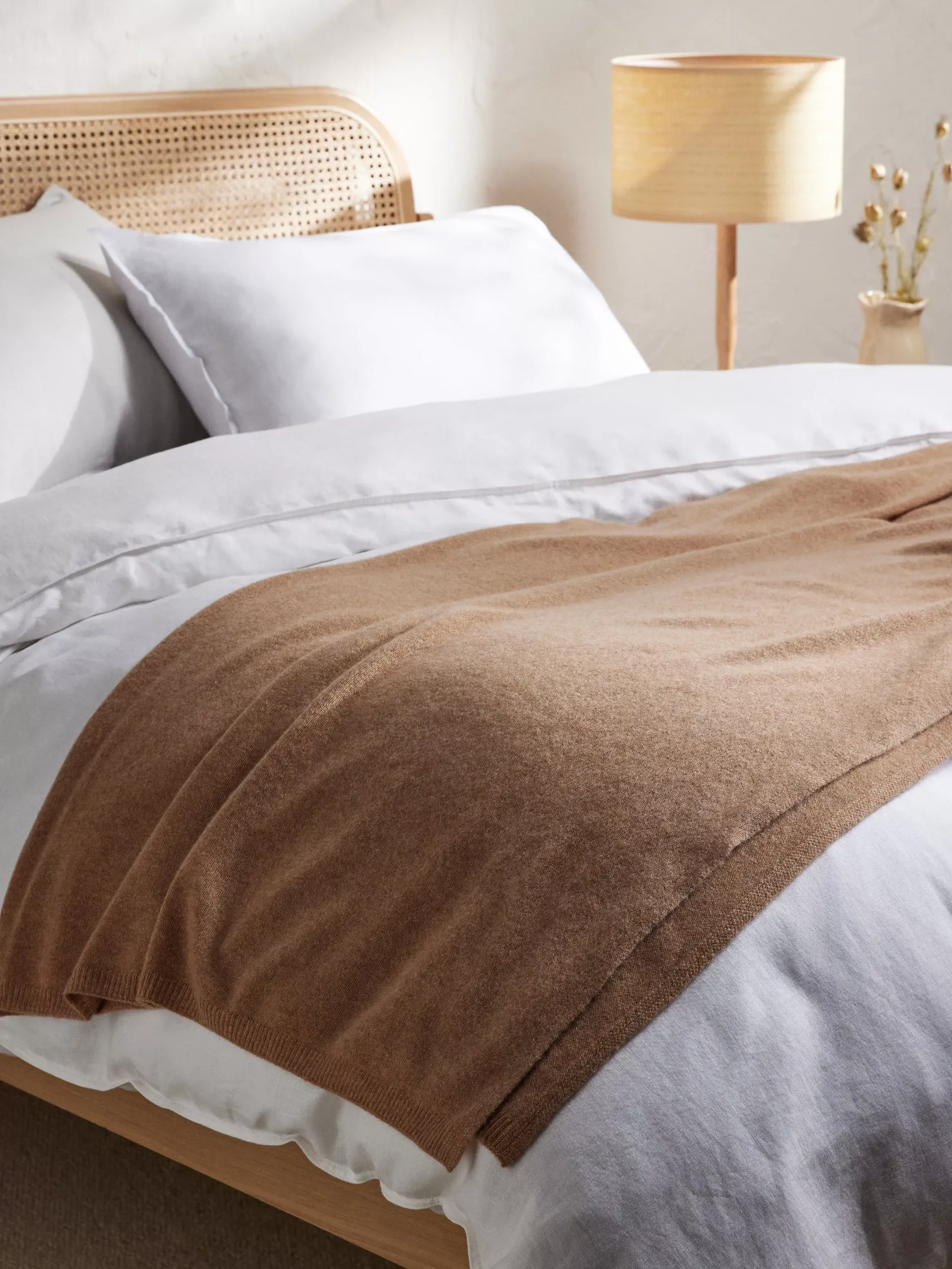 John Lewis the Ultimate Collection Cashmere Throw, Camel