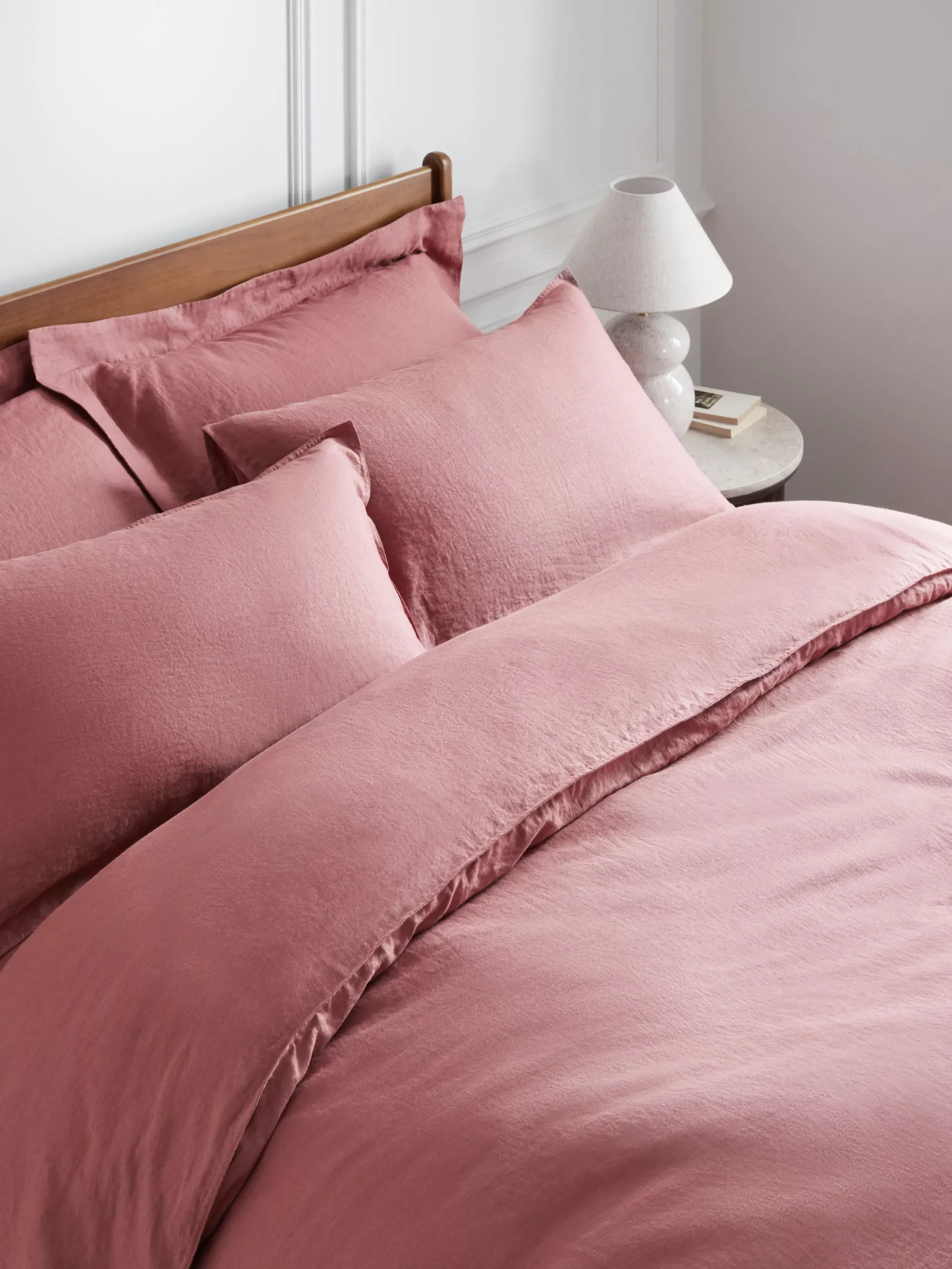 John Lewis Washed Linen Bedding, Nordic Blue