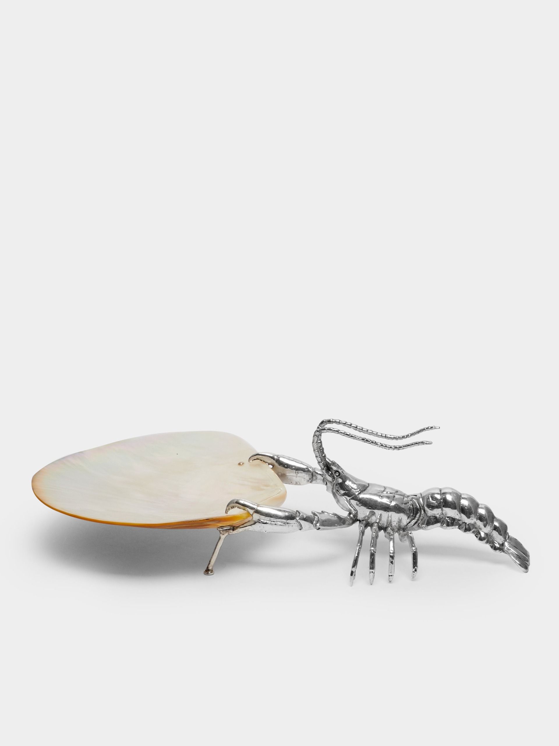 Lobster Silver-Plated and Mother-Of-Pearl Caviar Dish