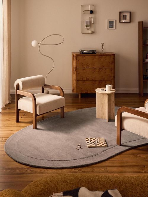 Organic-Shaped Hand-Tufted Wool Rug Kadey 