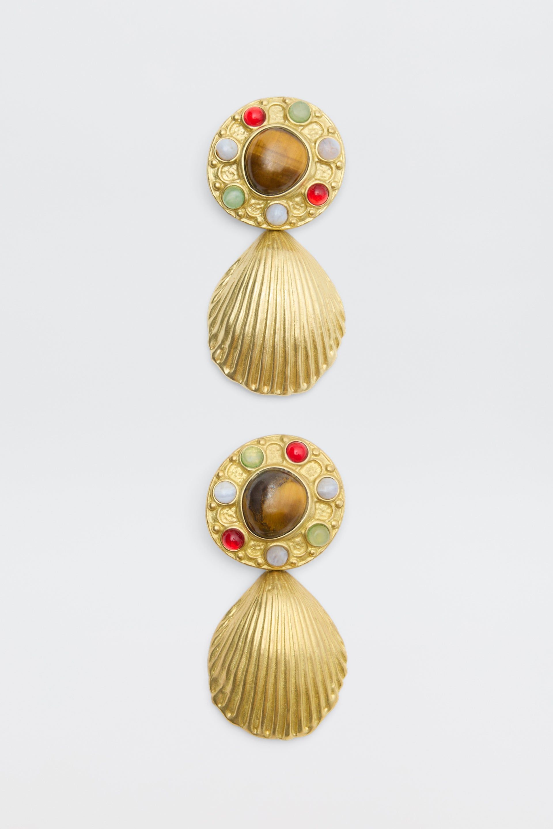 Vixon Earrings With Semi-Precious Stones in Gold