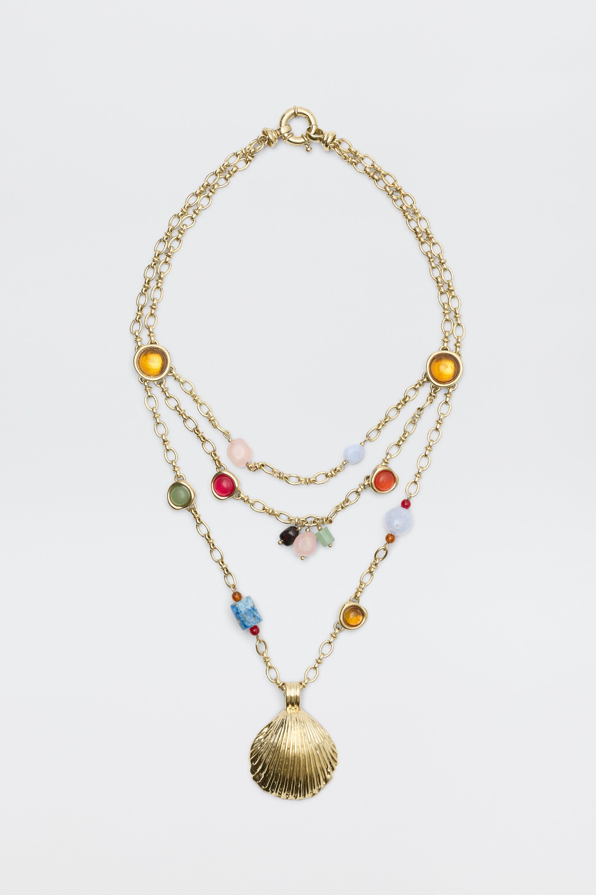 Lima Necklace With Semi-Precious Stones in Gold
