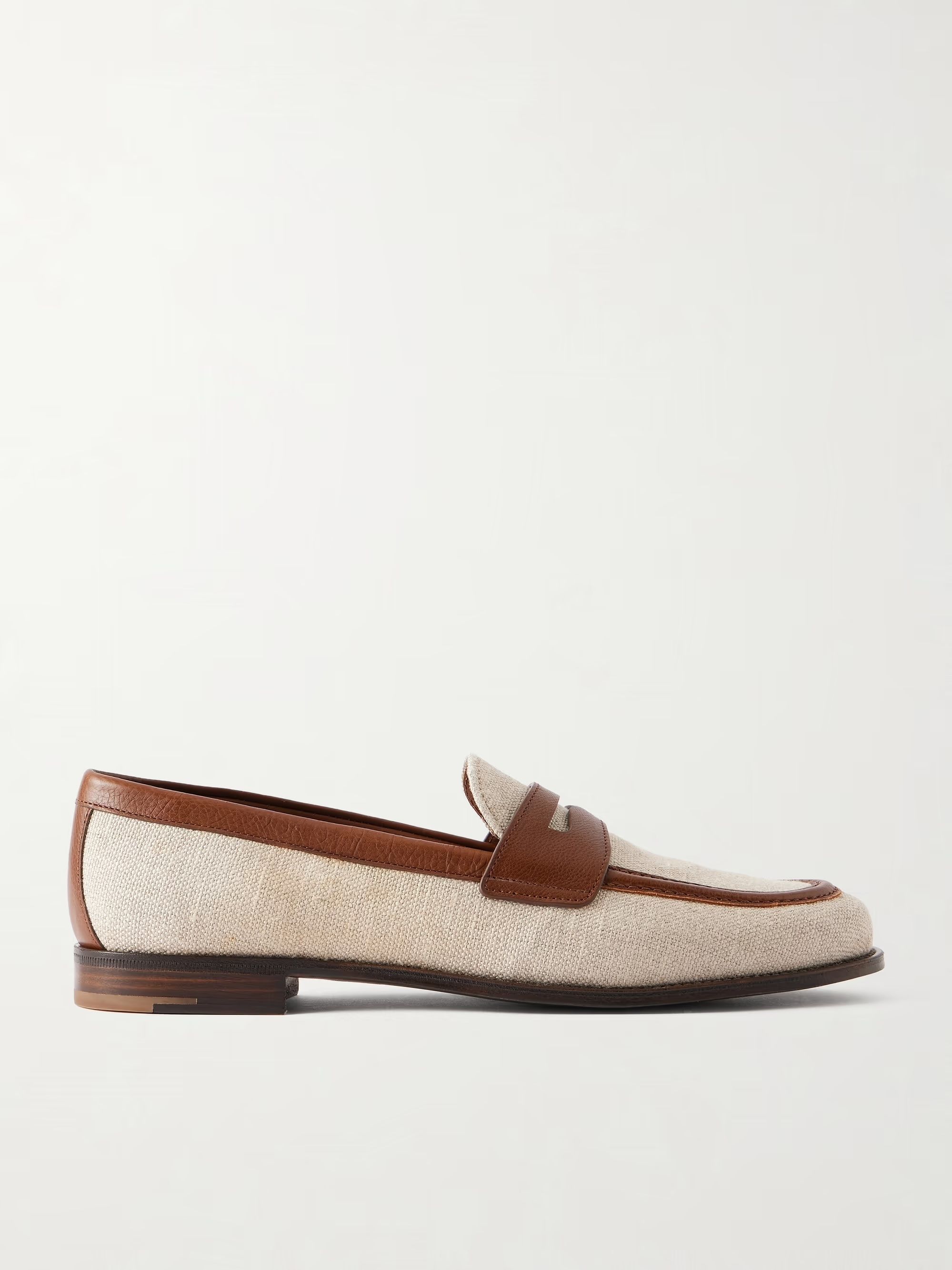 CHURCH'S, Heswall 2 Leather-Trimmed Canvas Penny Loafers