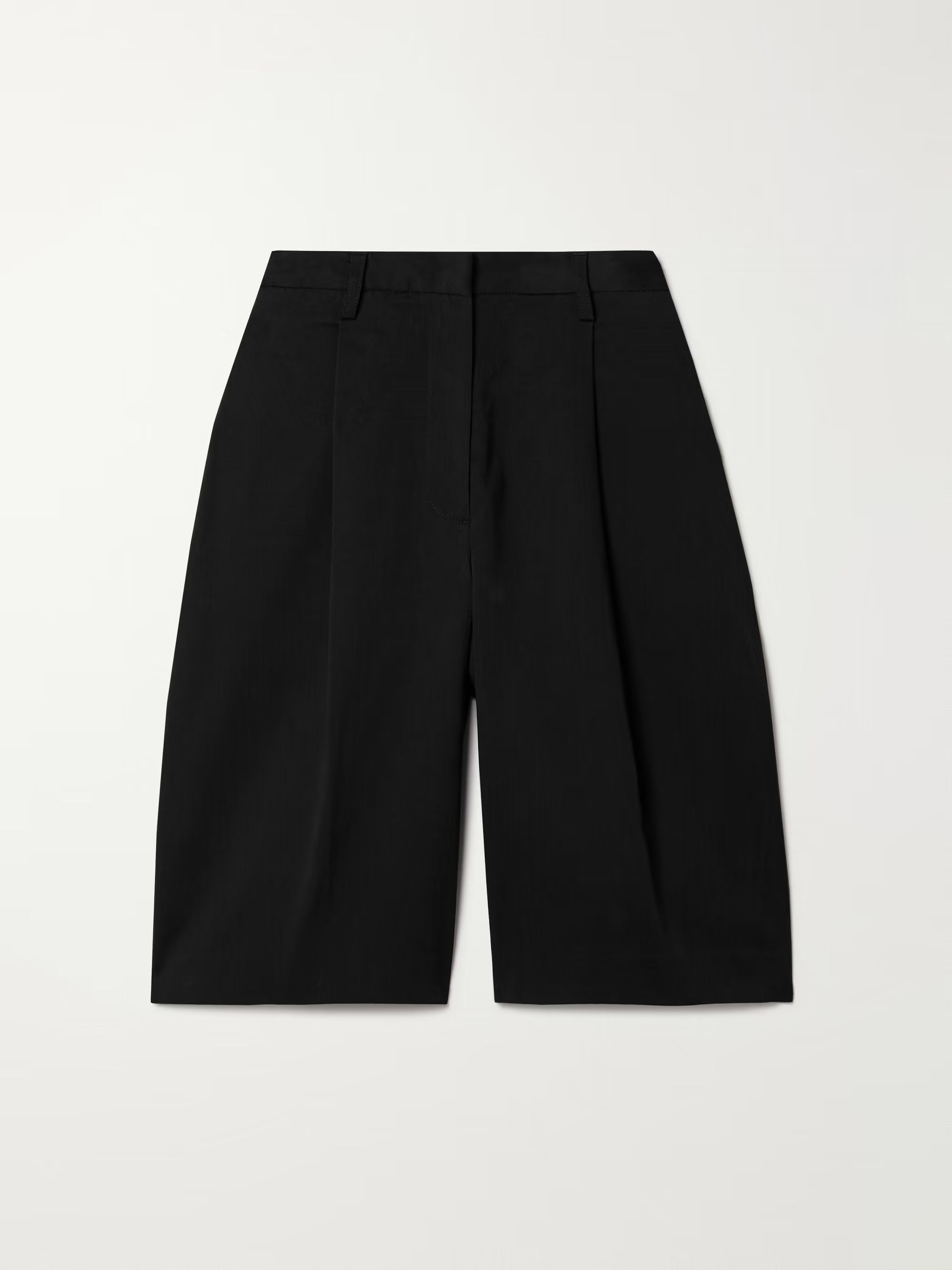 Matteau, Pleated Organic Cotton-Blend Twill Shorts