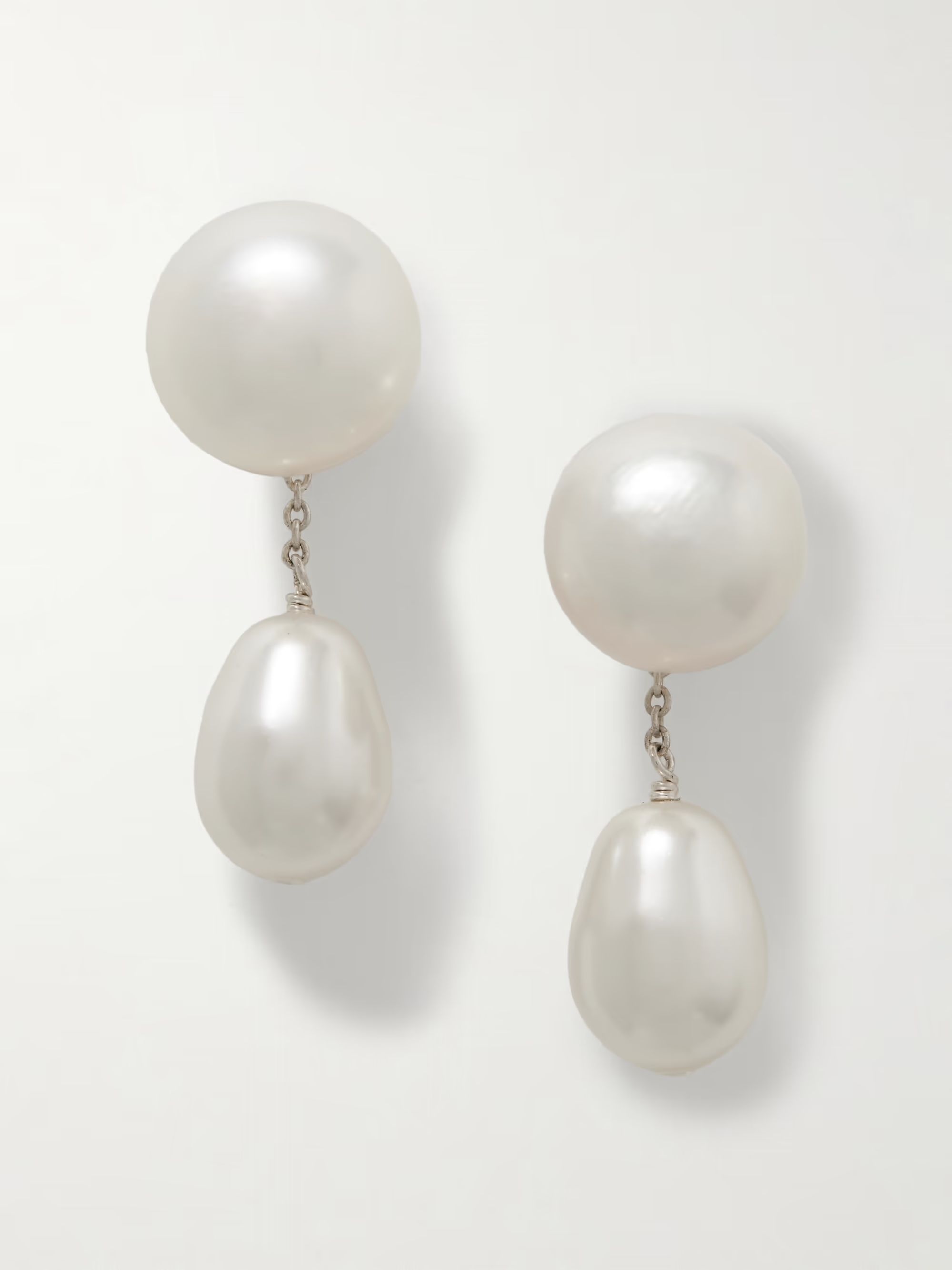 Sophie Buhai, Small Eleanor Silver-Tone Pearl Earrings