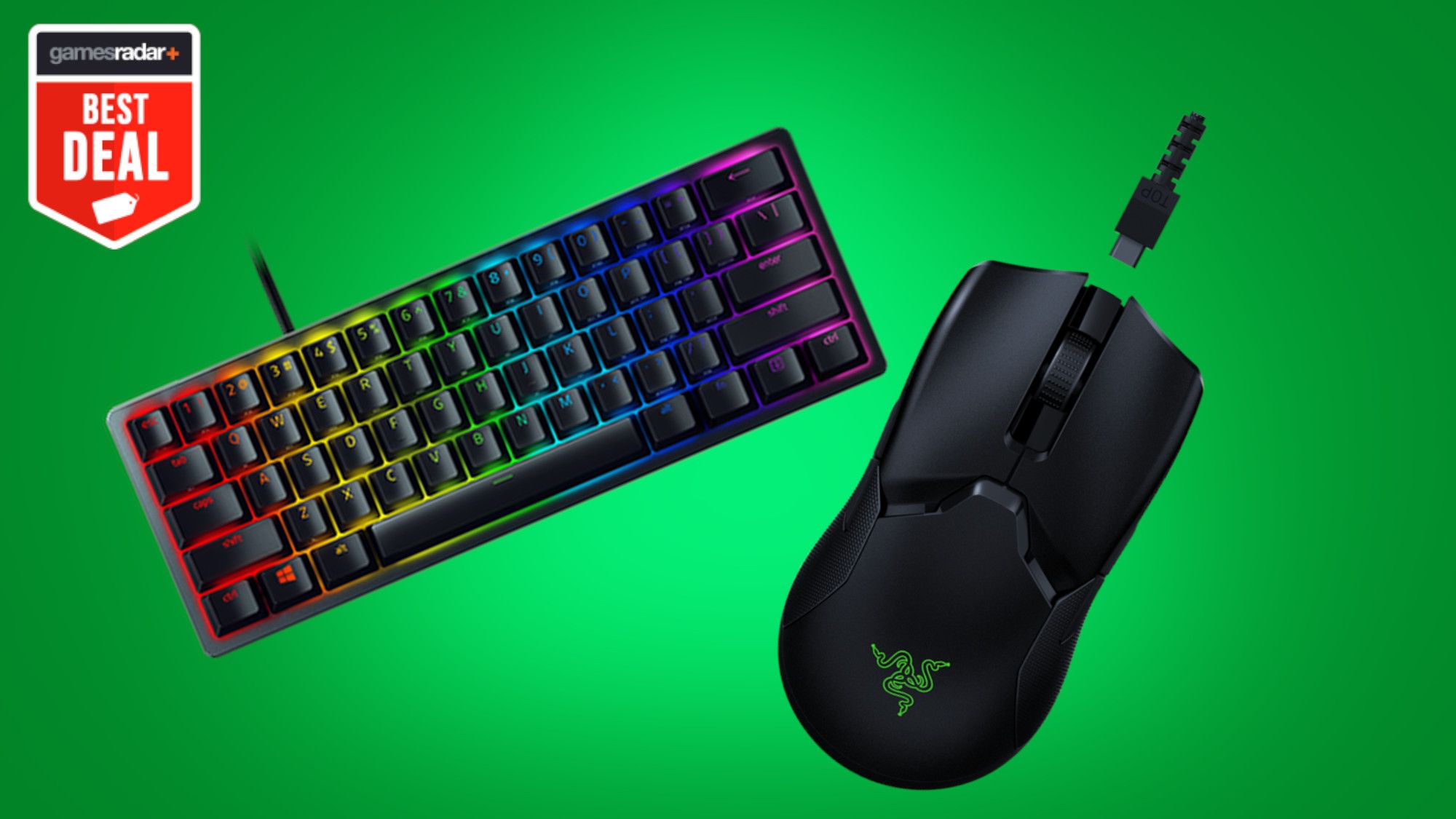 RAZER HUNTSMAN US配列 のしかかる 紫軸＋ viper mini マウス