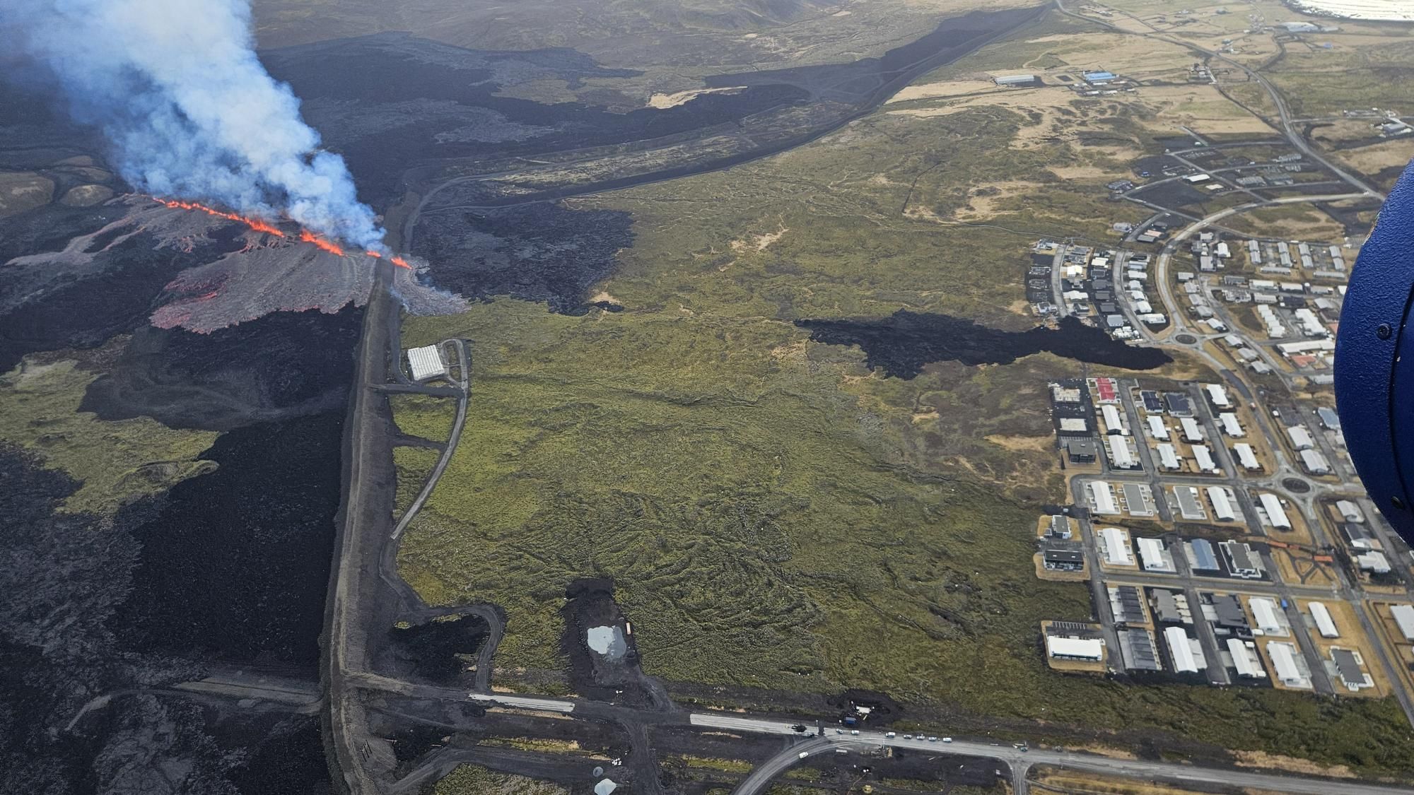 Lava bursts through Grindavík's defense barriers as new volcanic