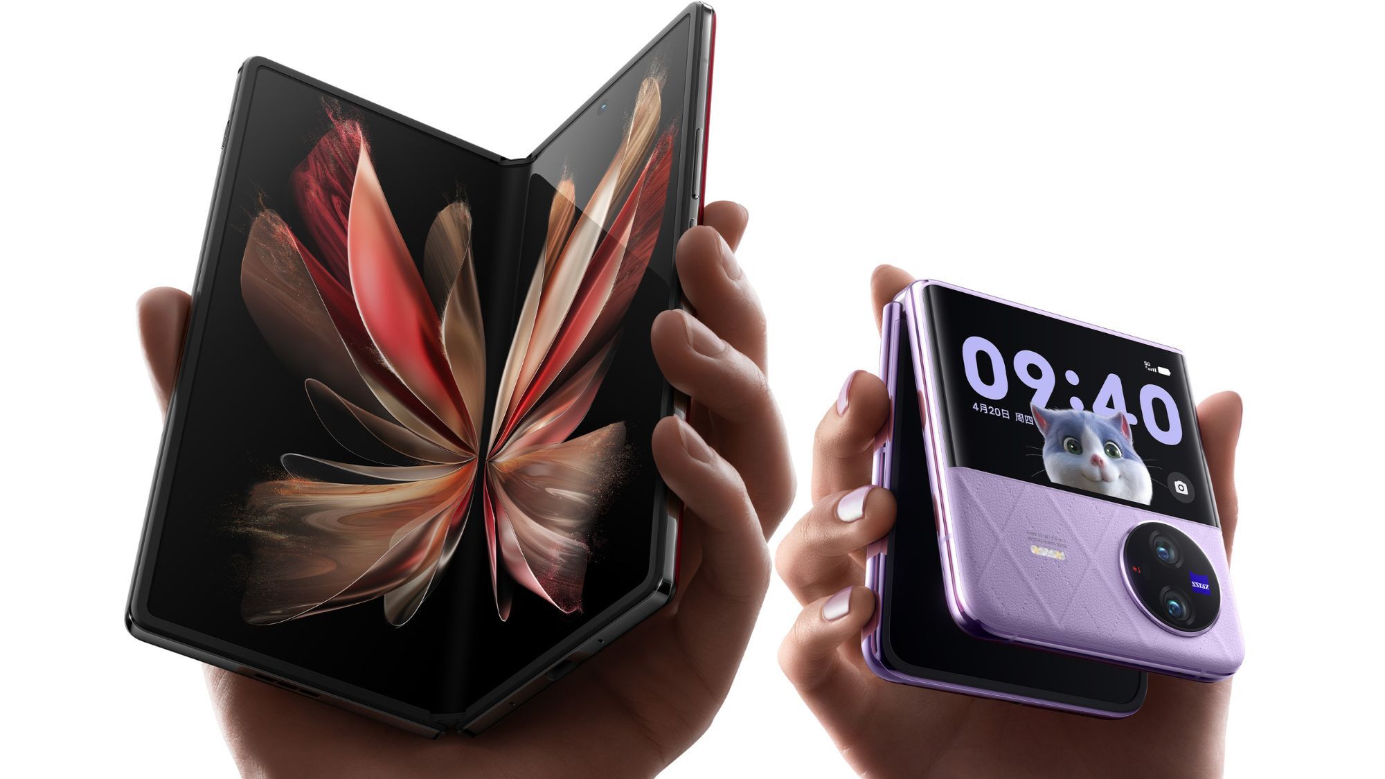 N4　２画面スマホ vivo x fold 12 256GB ブルー ② The Vivo X Fold has a fingerprint reader on both screens