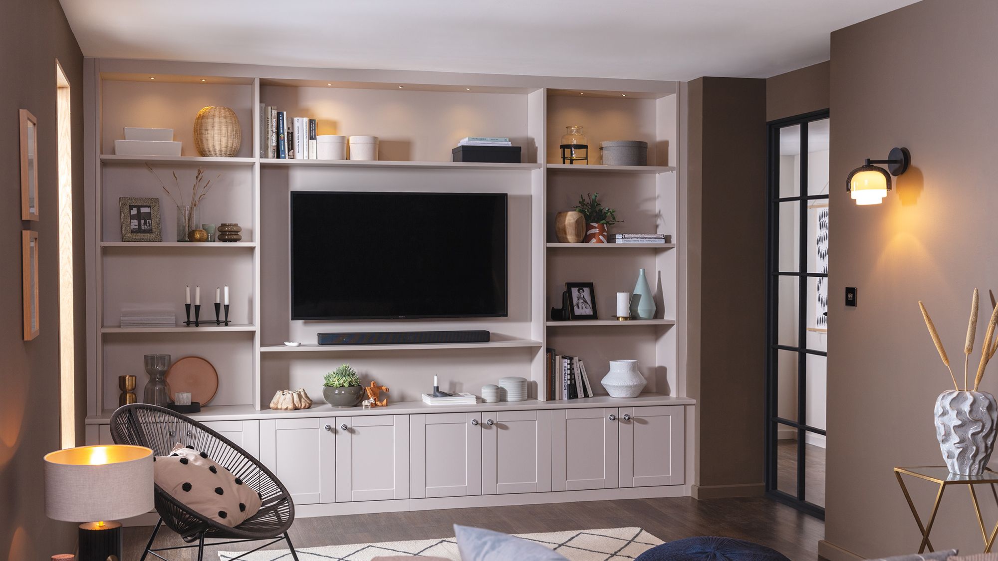 Modern Shelving Units Media Wall