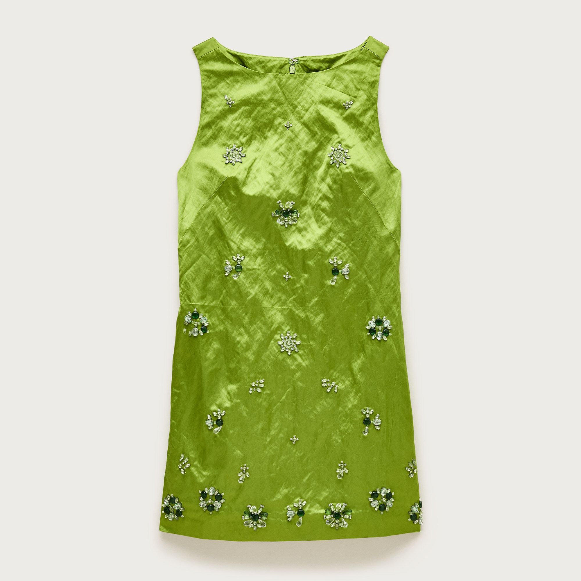 Collection Embellished Shift Dress in Memory Satin