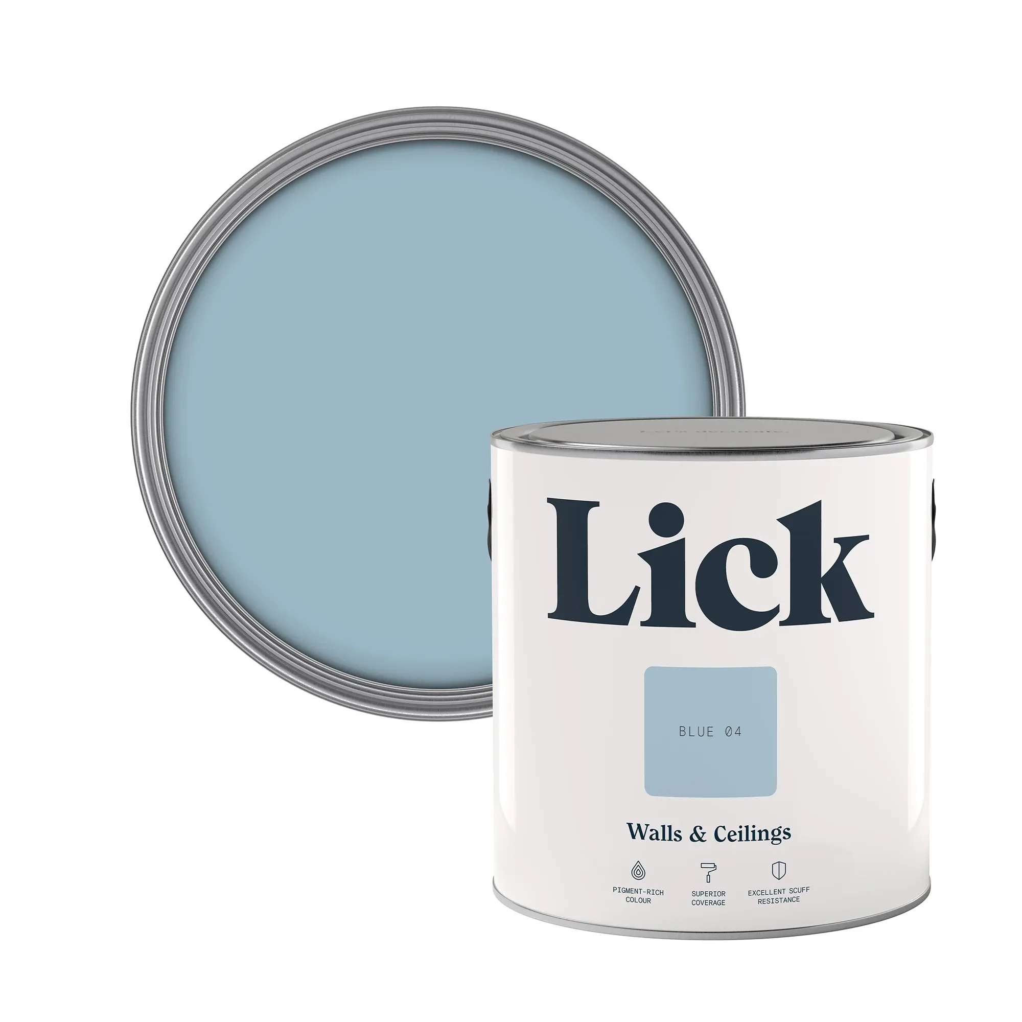 Lick Blue 04 Matt Emulsion Paint, 2.5l