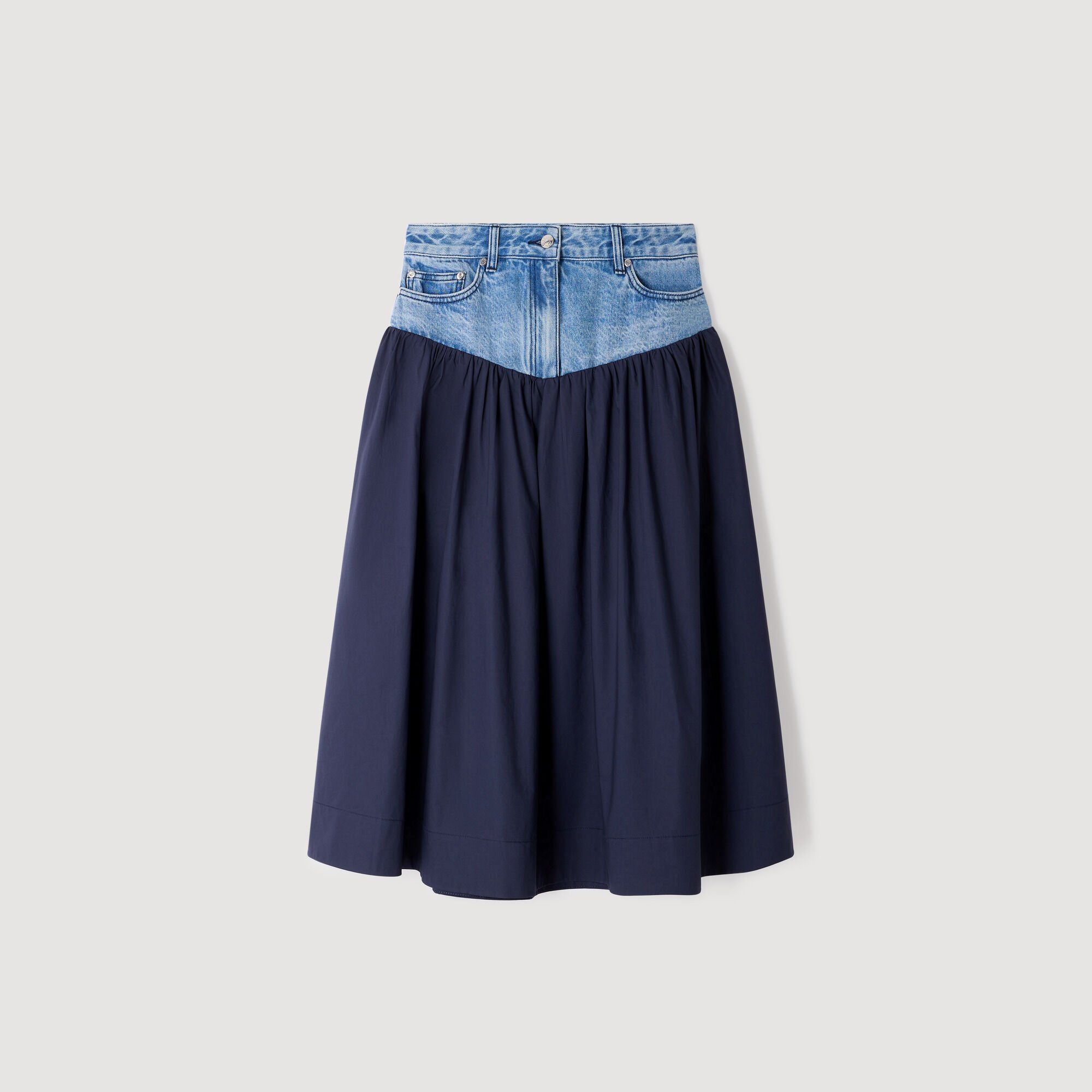 Sandro, Mixed-Material Maxi Skirt