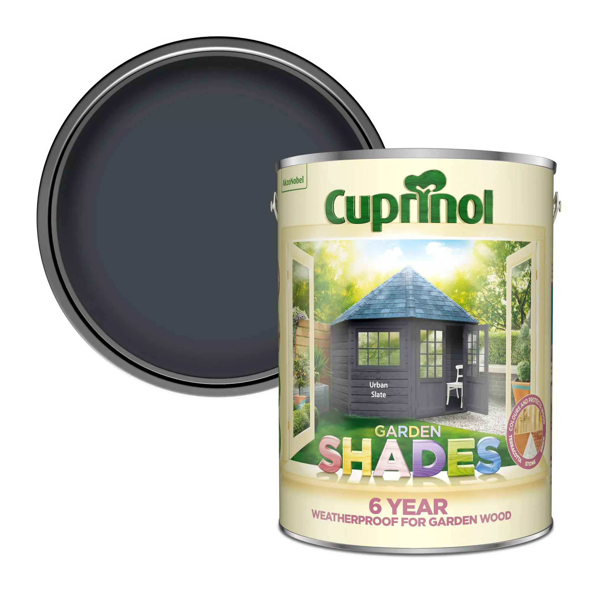Cuprinol Garden Shades Urban Slate Matt Multi-Surface Exterior Fencing &amp;amp; Sheds Wood Paint, 5l