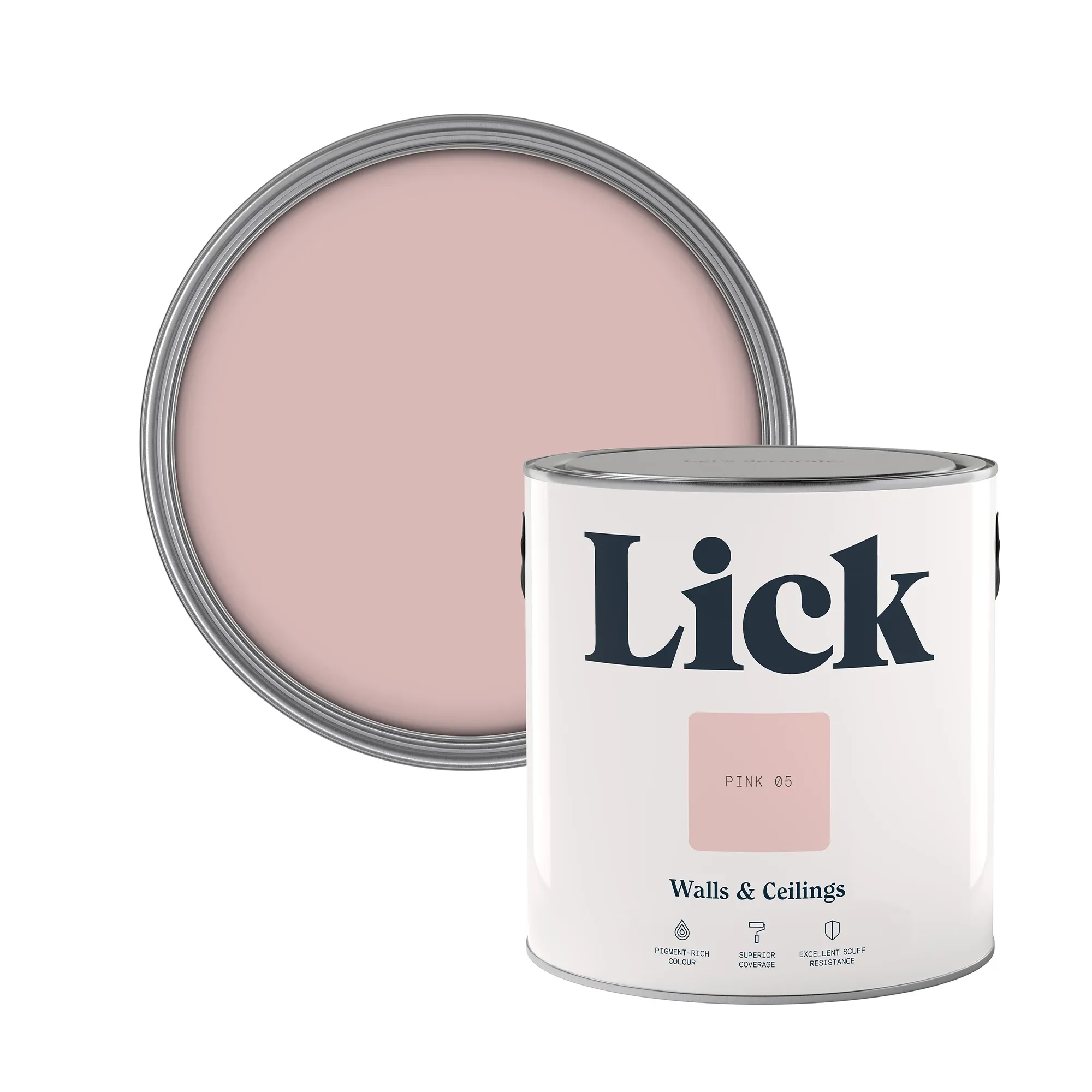 Lick Pink 05 Matt Emulsion Paint, 2.5l