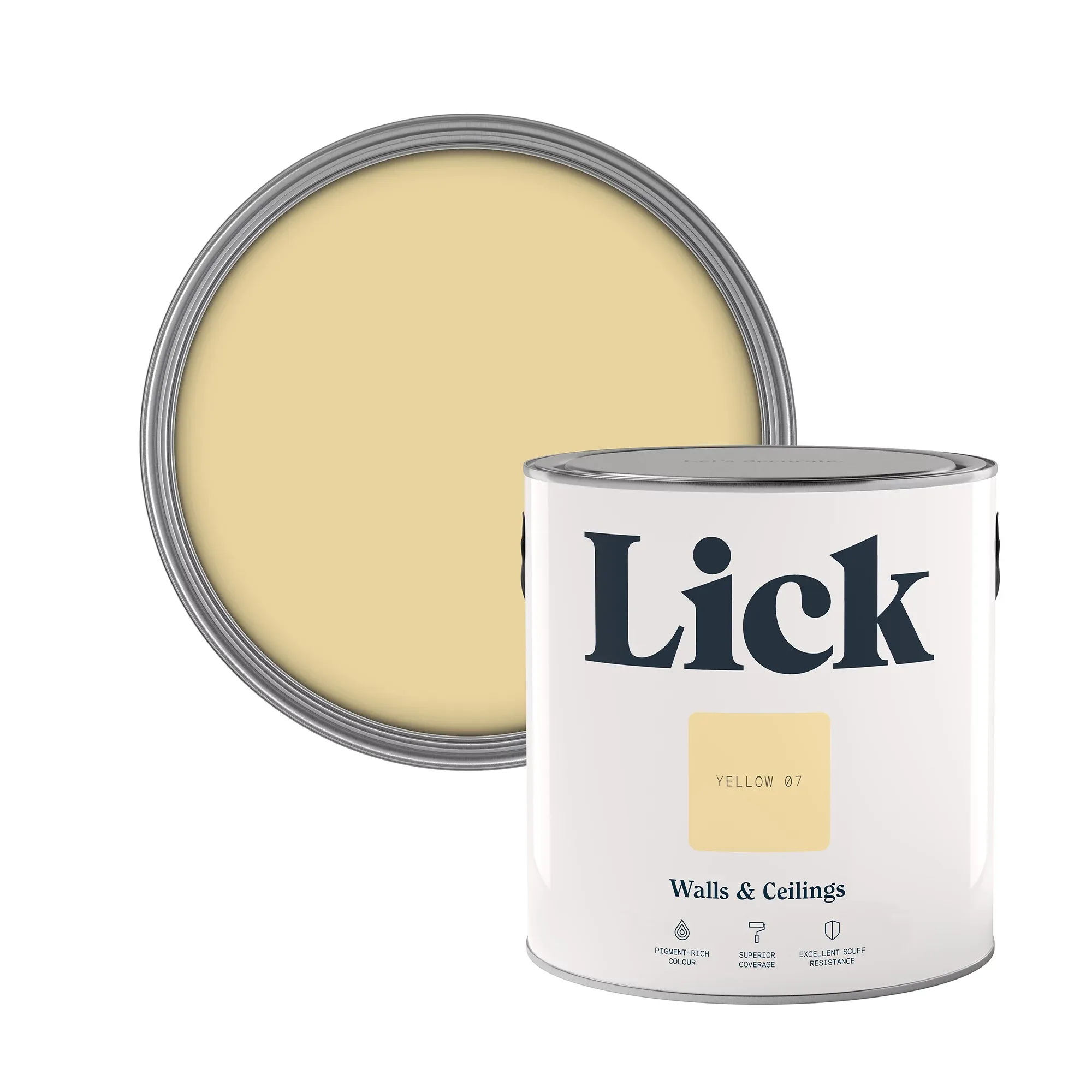 Lick Yellow 07 Matt Emulsion Paint, 2.5l