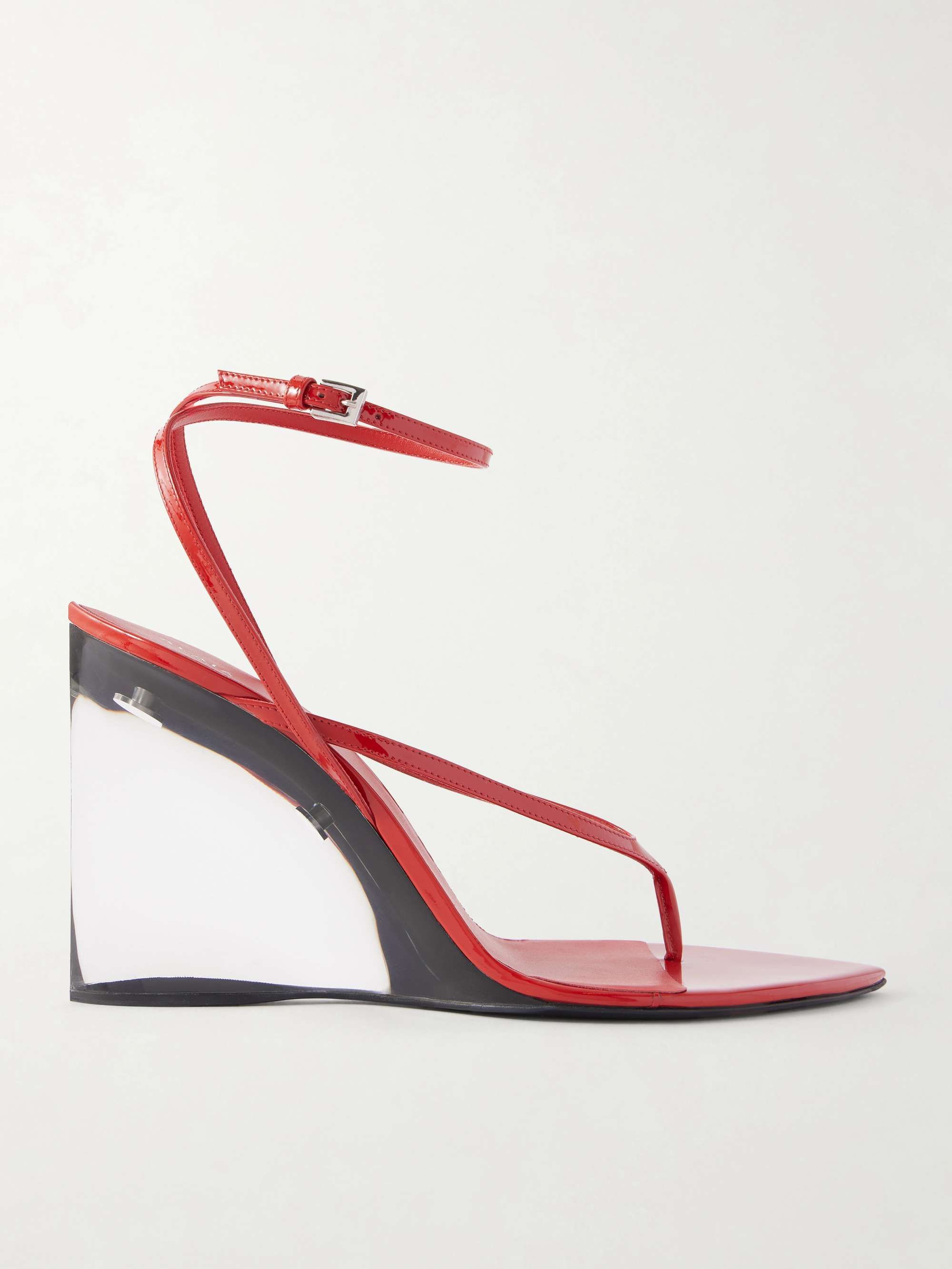 Tong 90 Patent-Leather Wedge Sandals