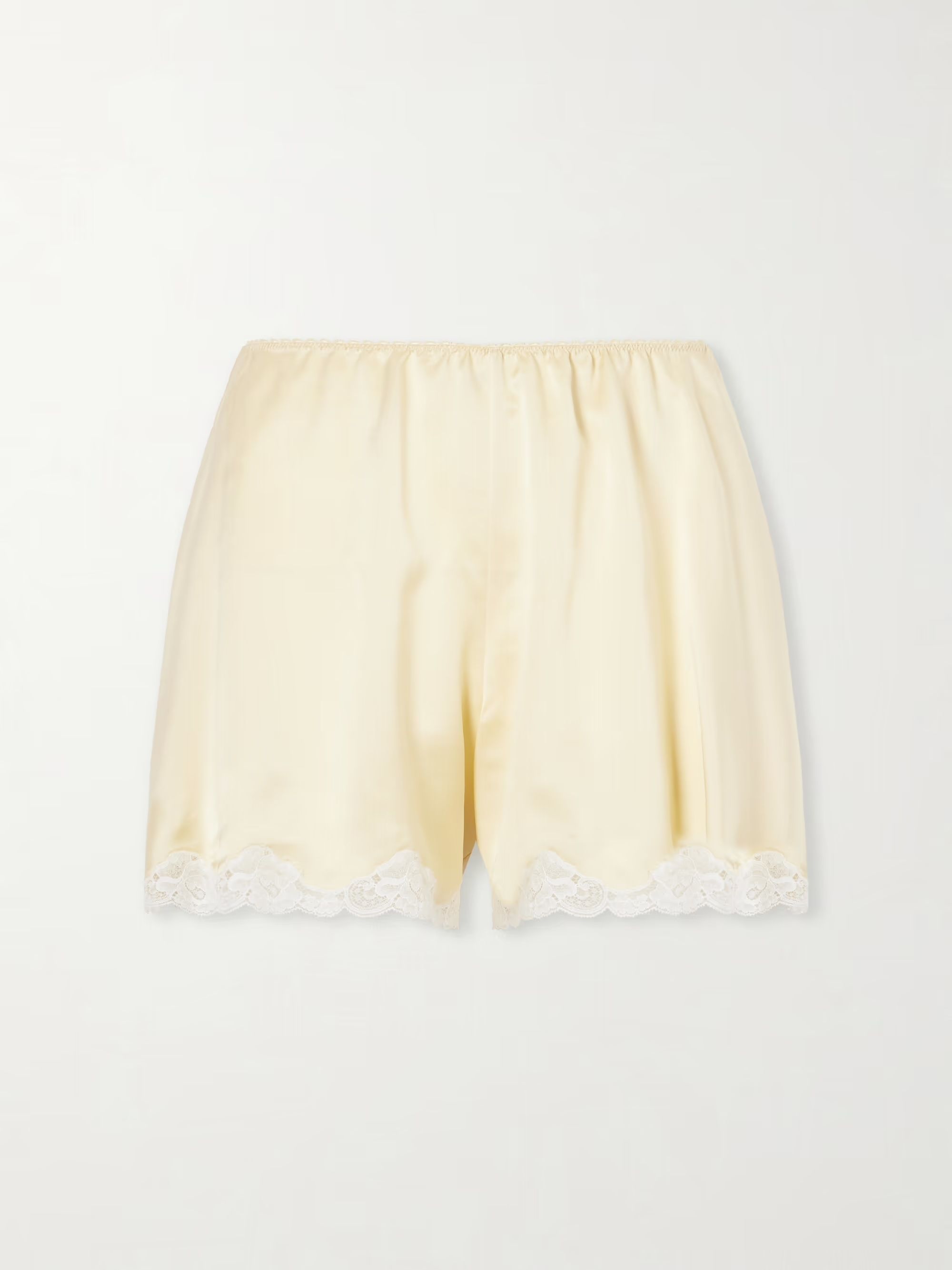 Chlo&amp;eacute;, Lace-Trimmed Silk-Satin Shorts