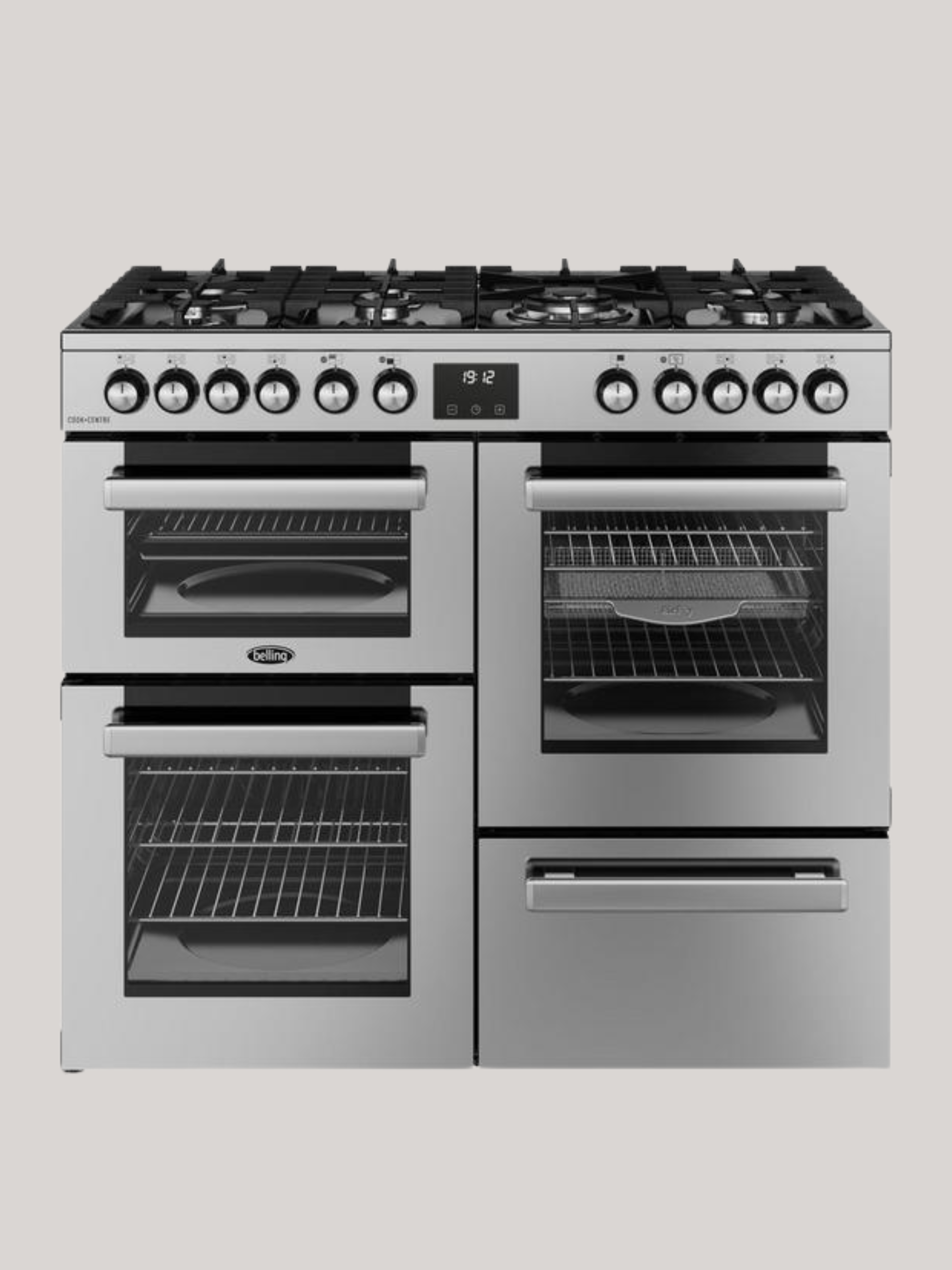 Belling Cookcentre 100df Dual Fuel Range Cooker - Stainless Steel &amp;amp; Chrome