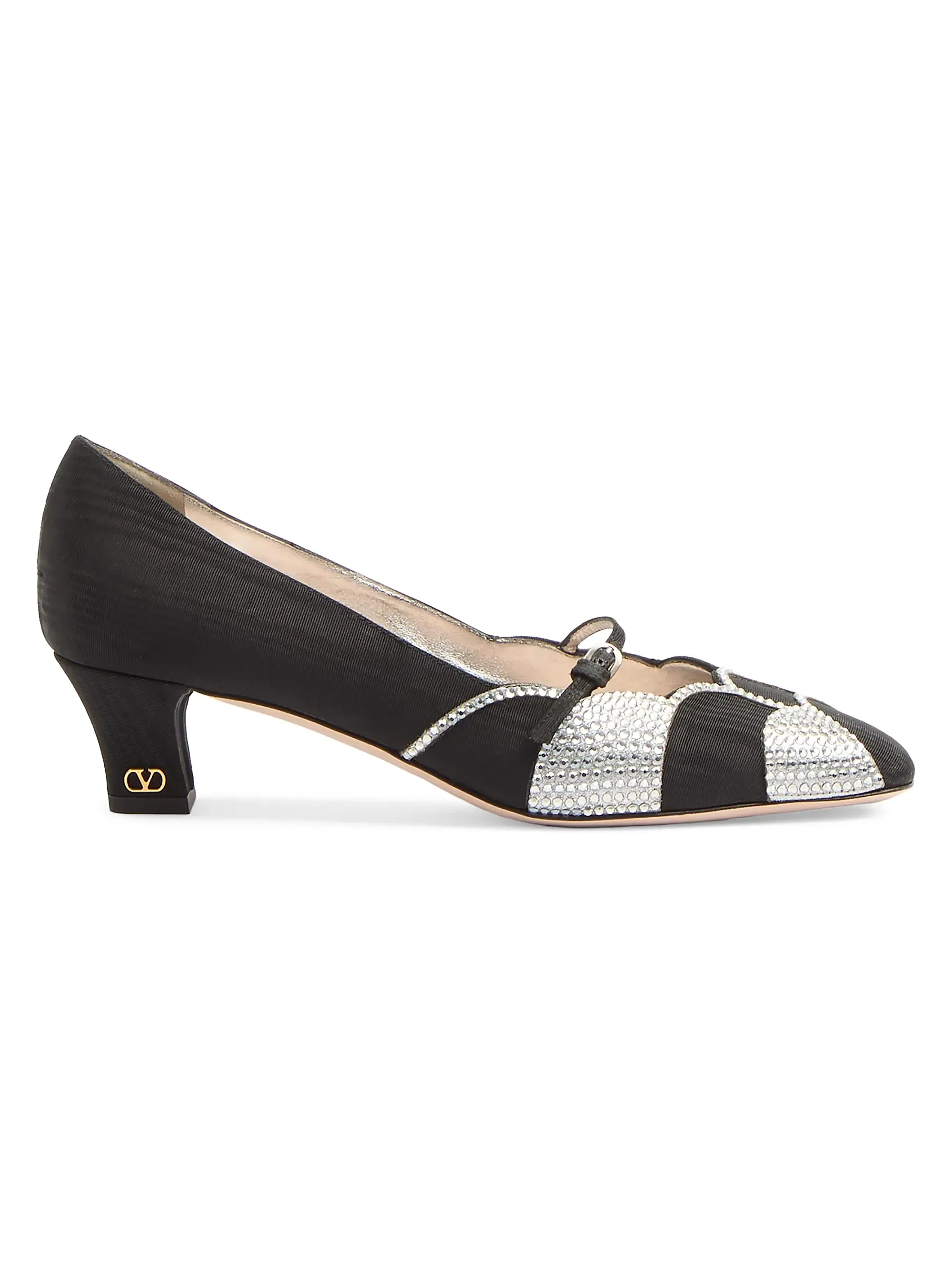 Bowow 45mm Pumps in Moir&amp;egrave; Fabric With Crystals