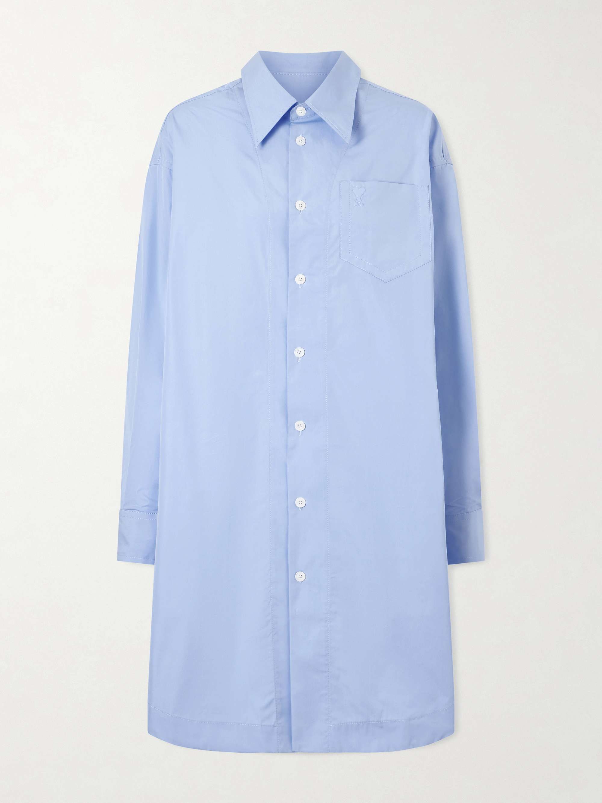 Embossed Cotton-Poplin Shirt Dress