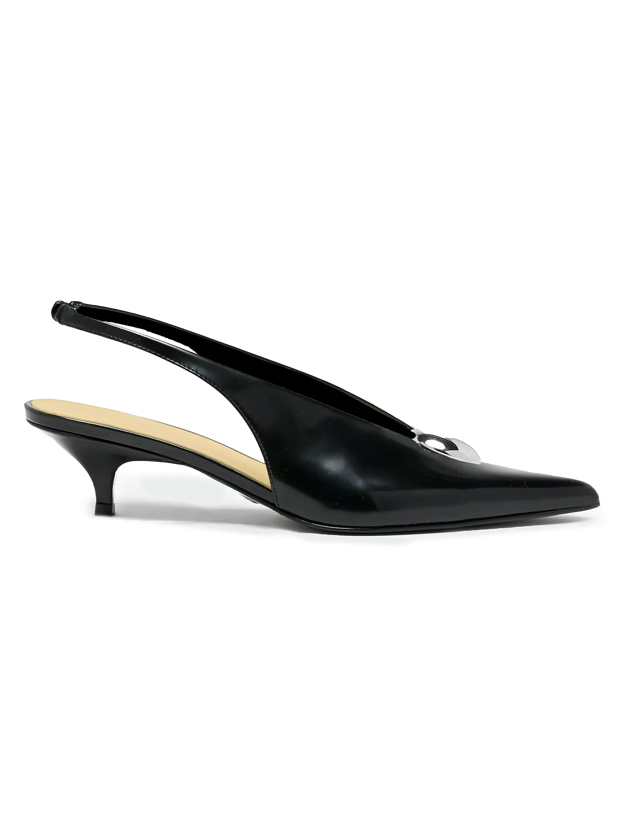 Dome Slash 40mm Leather Slingback Pumps