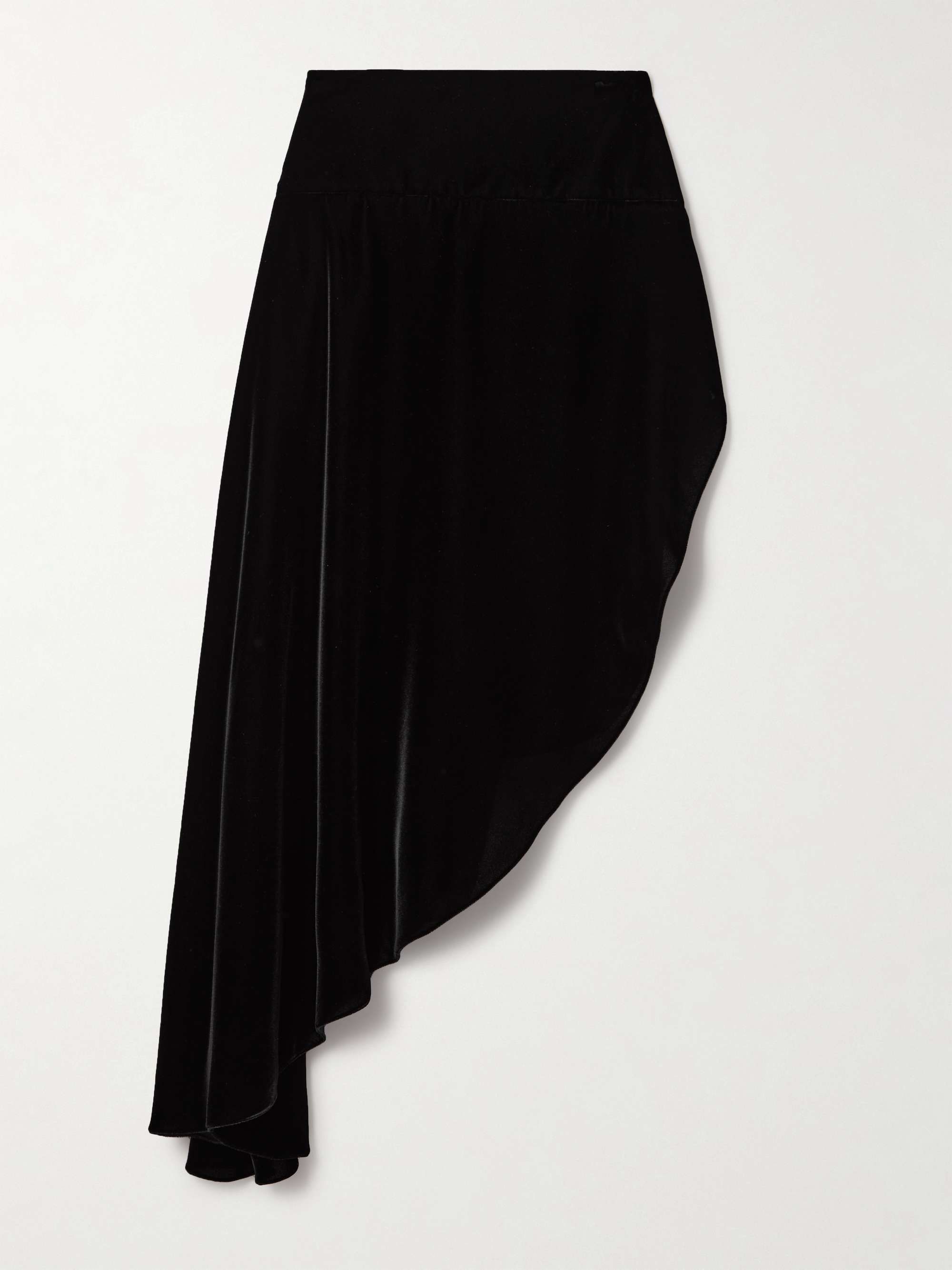Asymmetric Velvet Skirt