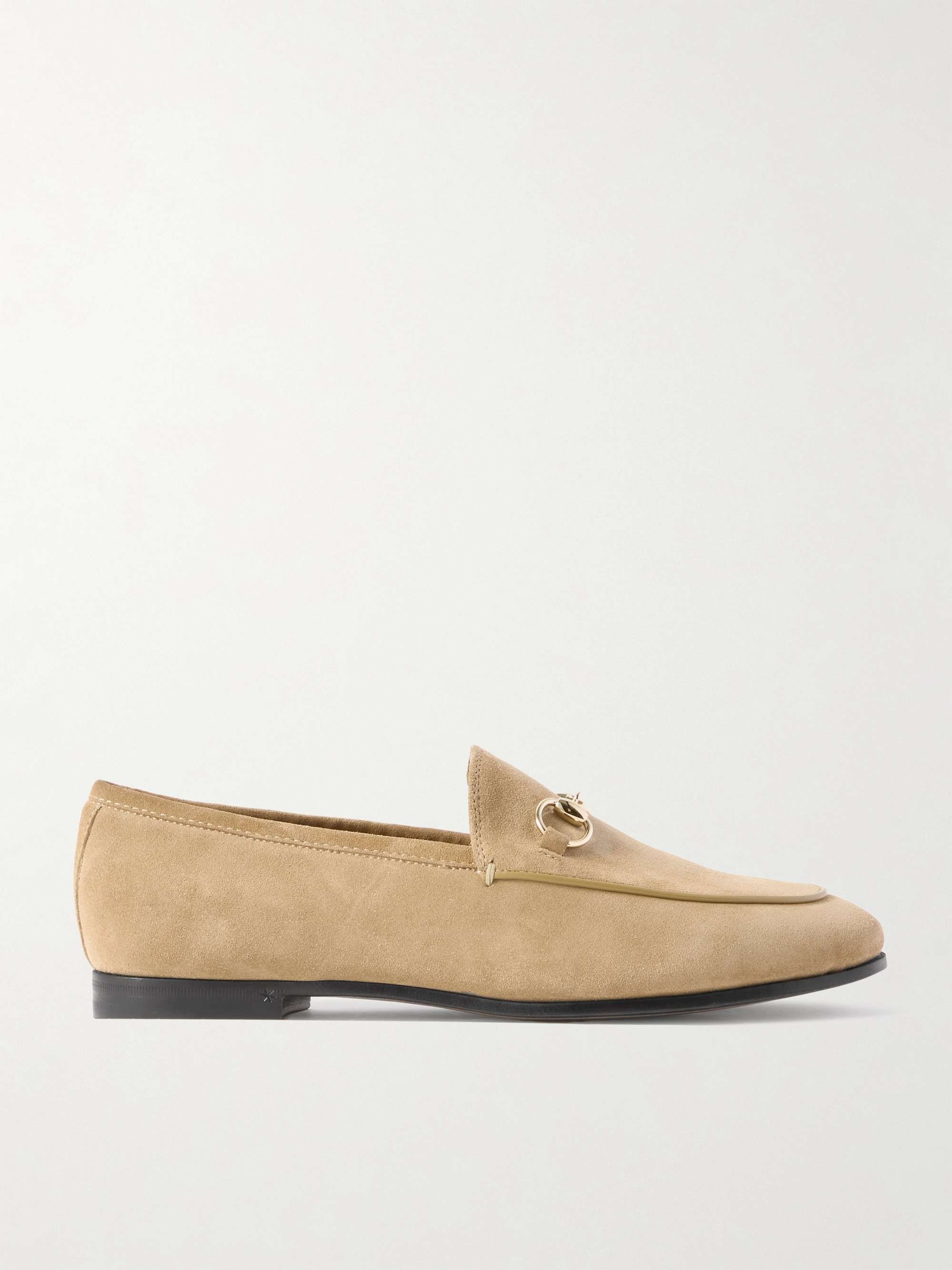 Jordaan Horsebit-Detailed Leather-Trimmed Suede Loafers