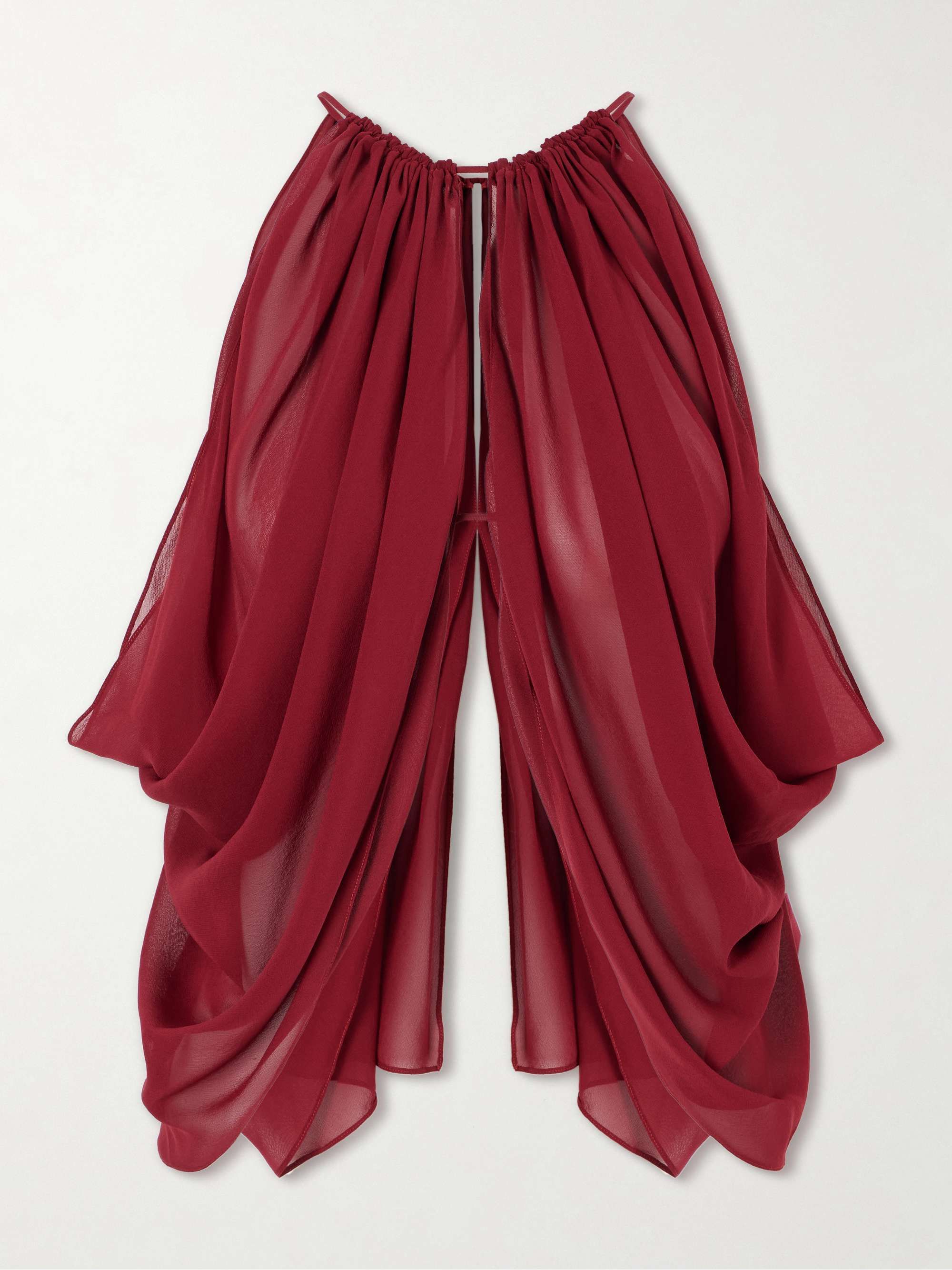 Reysa Ruched Silk-Crepe Top