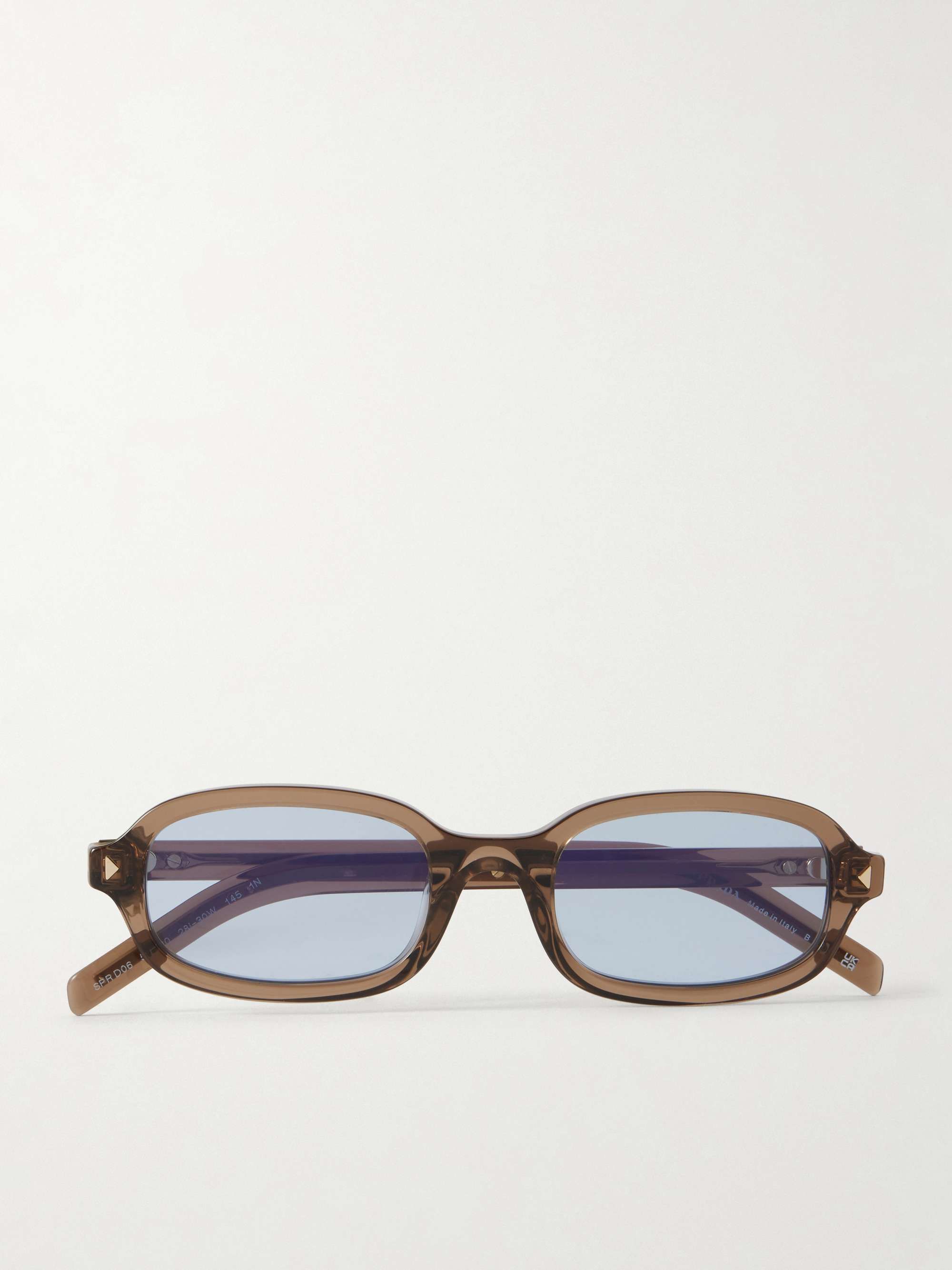 Rectangular-Frame Acetate Sunglasses