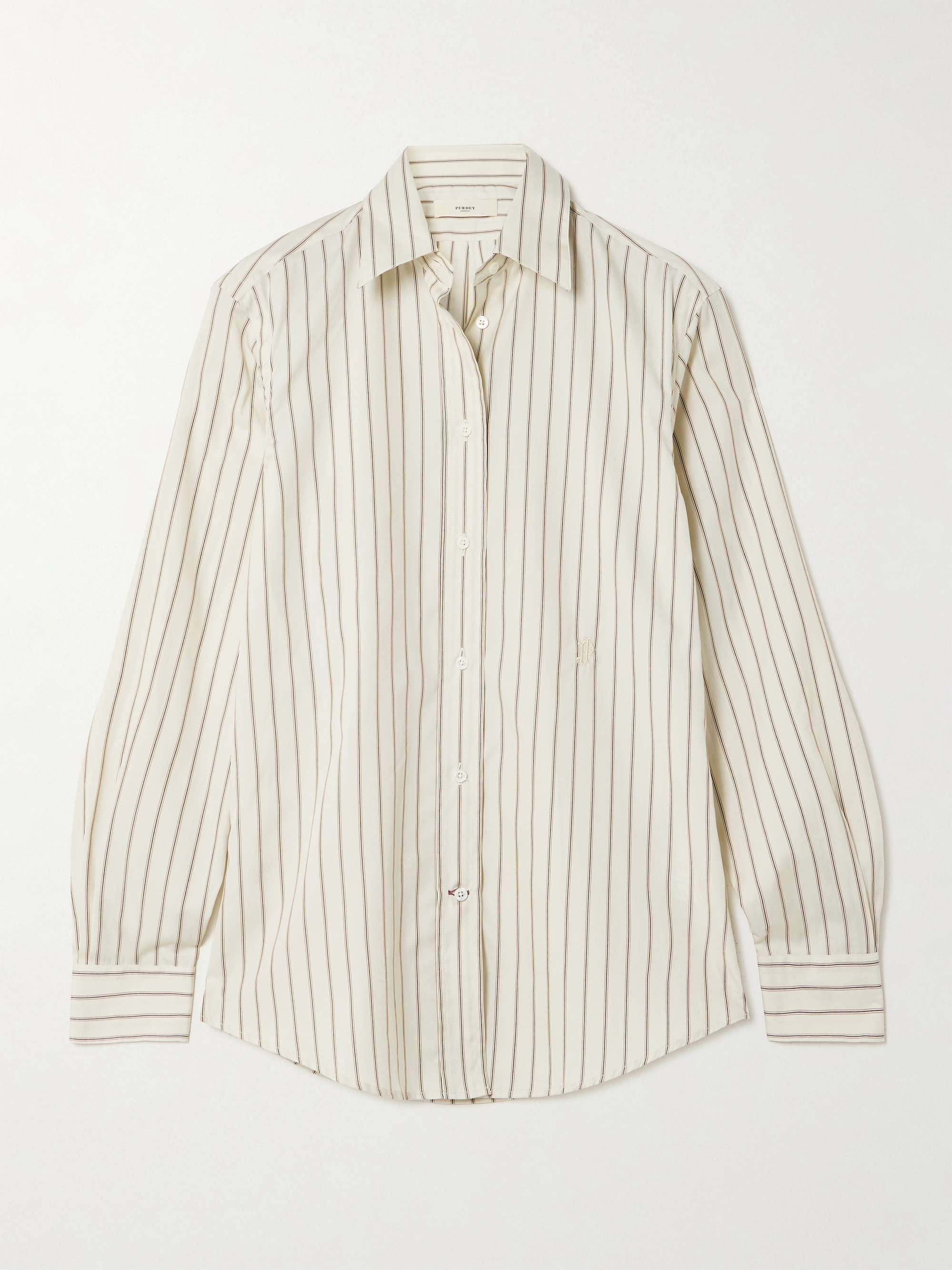 Striped Cotton and Silk-Blend Shirt