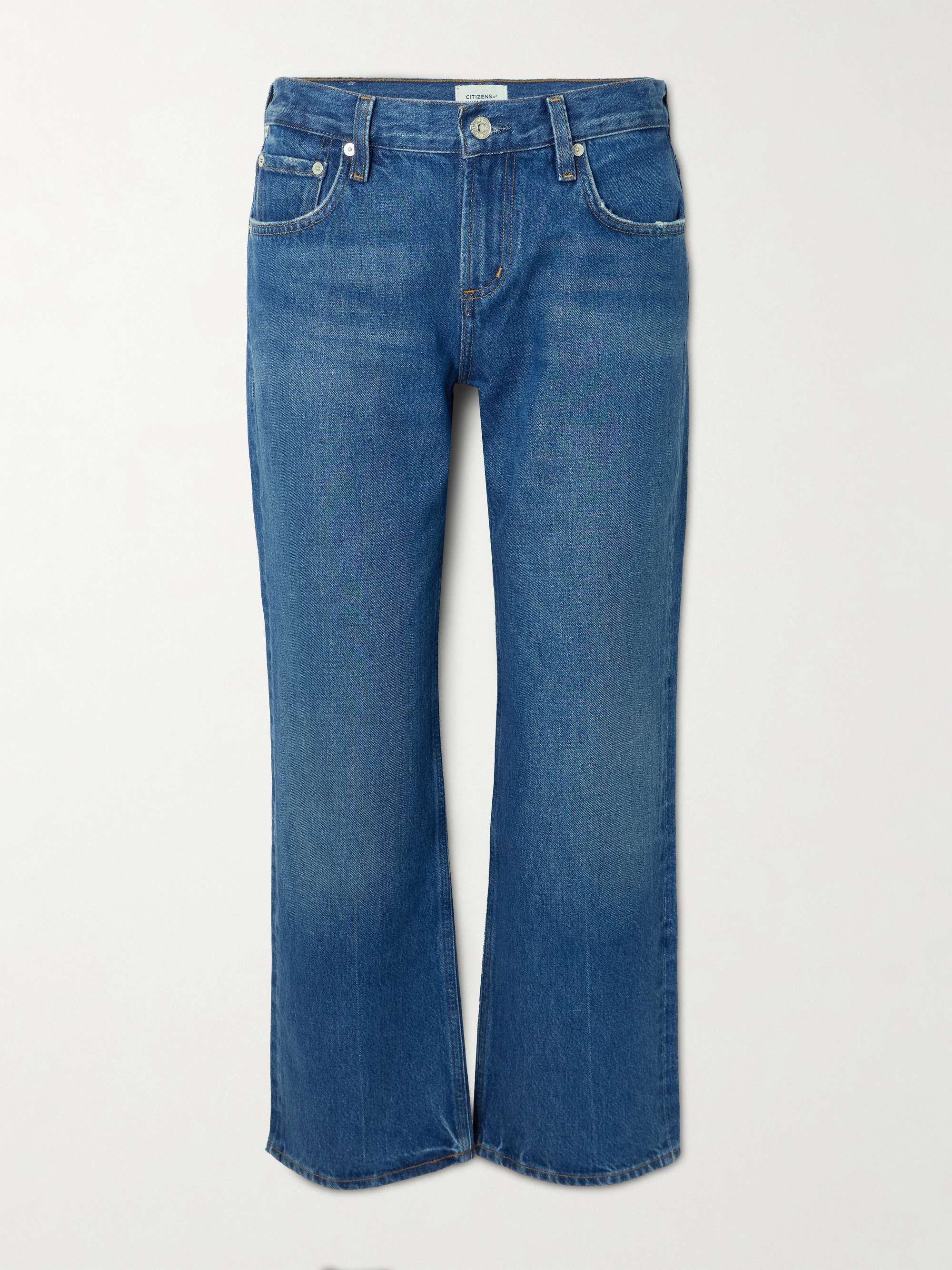 Faye Cropped Mid-Rise Straight-Leg Jeans