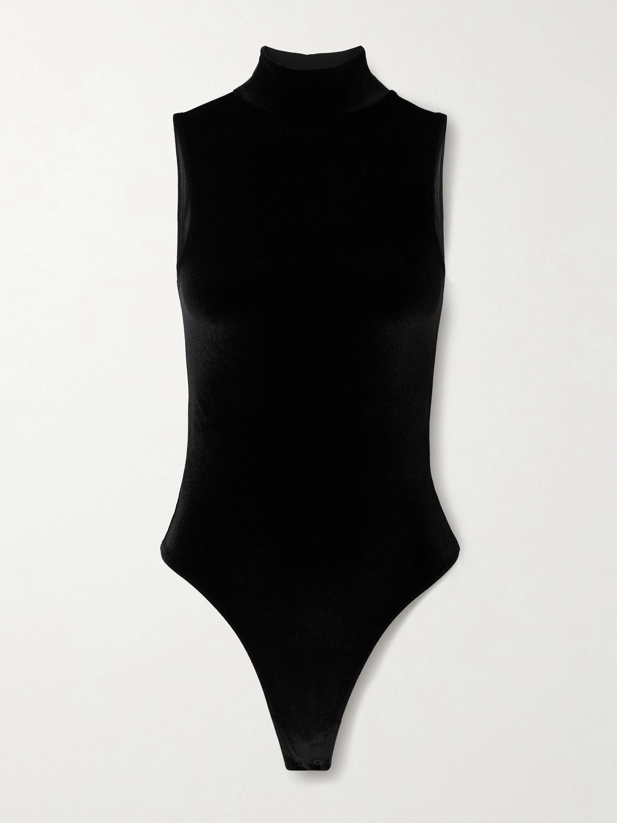 Joyce Stretch-Velvet Thong Bodysuit