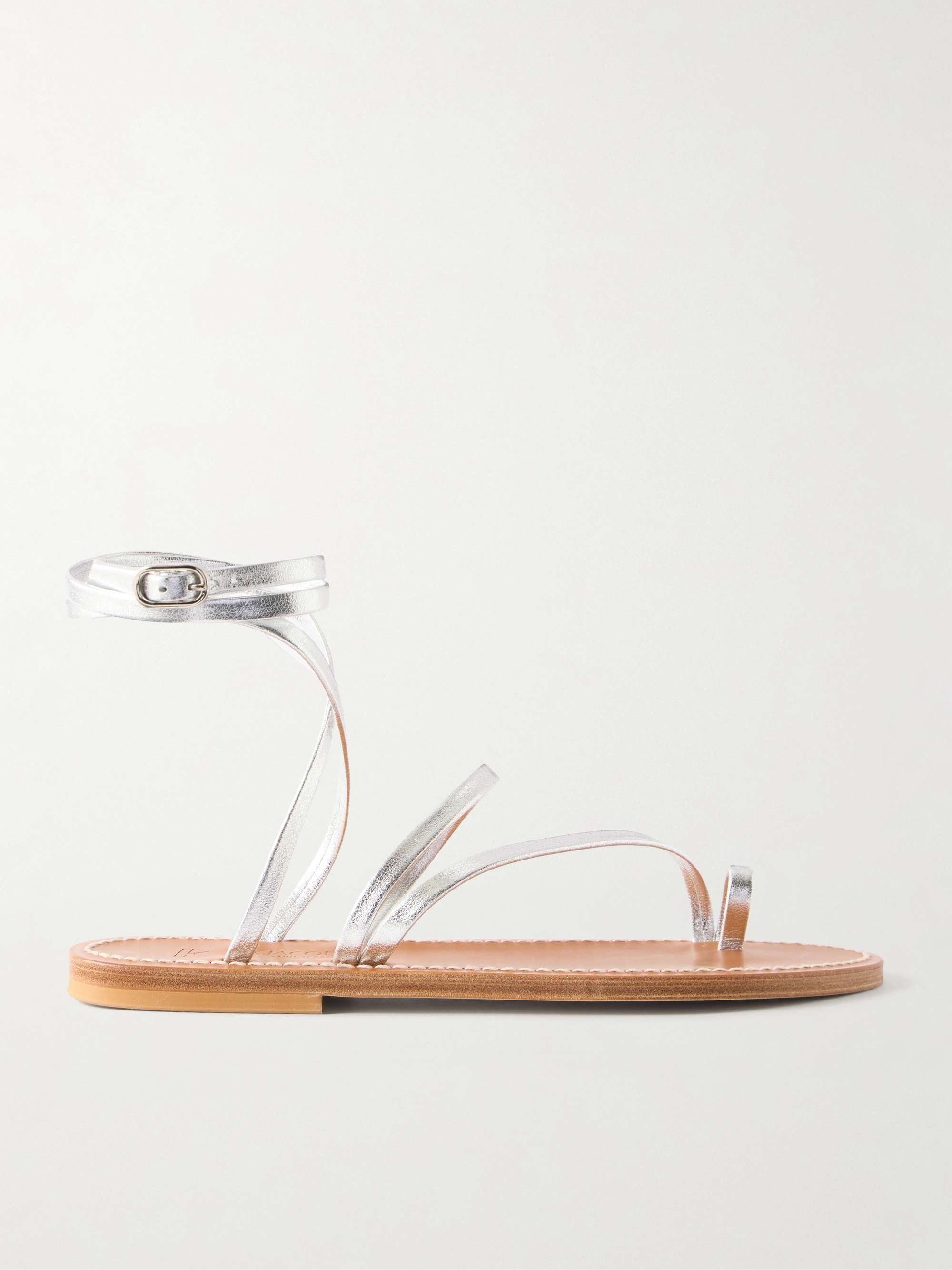 Widow Metallic Leather Thong Sandals