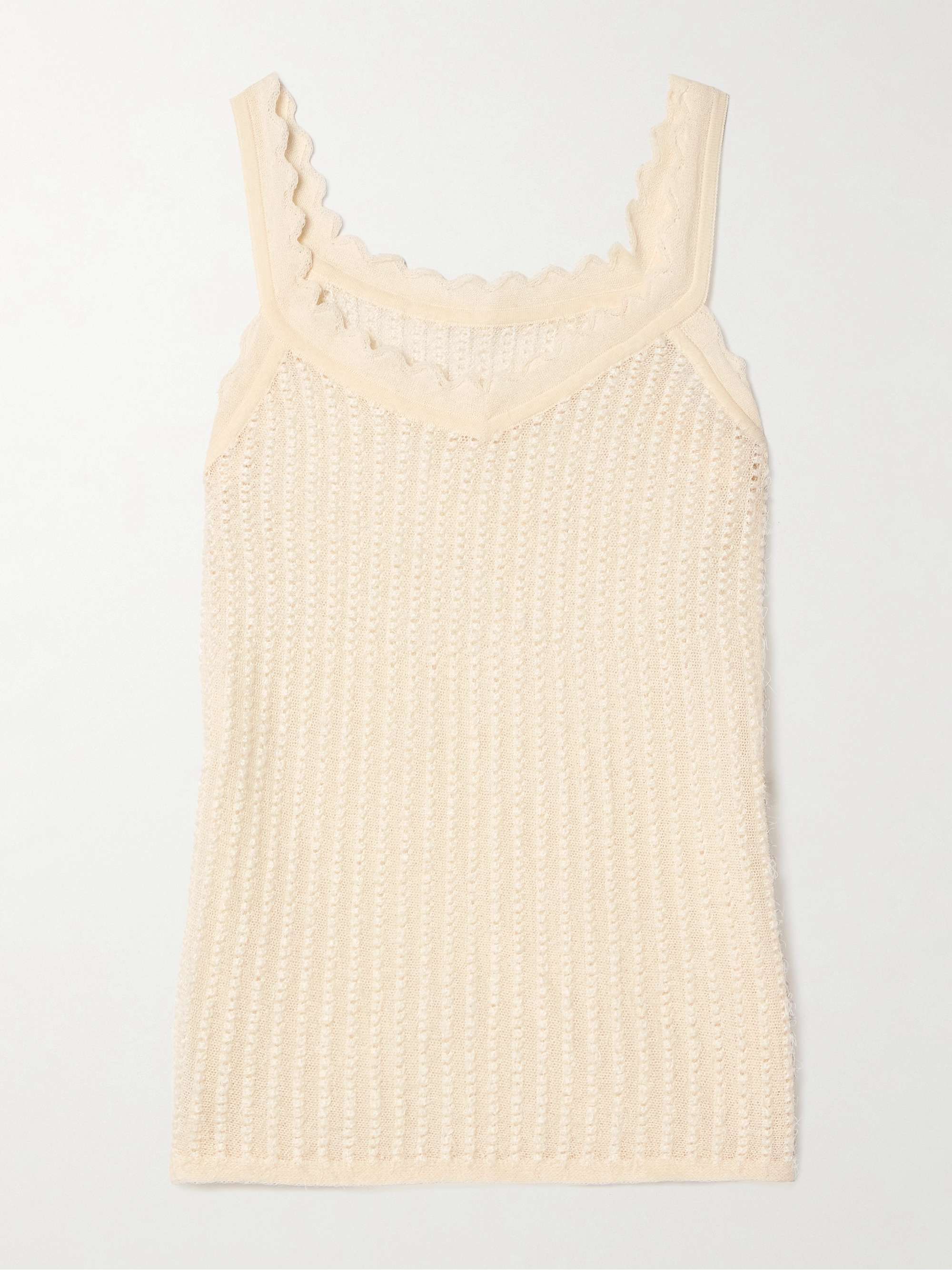 Ennio Scalloped Pointelle-Knit Tank