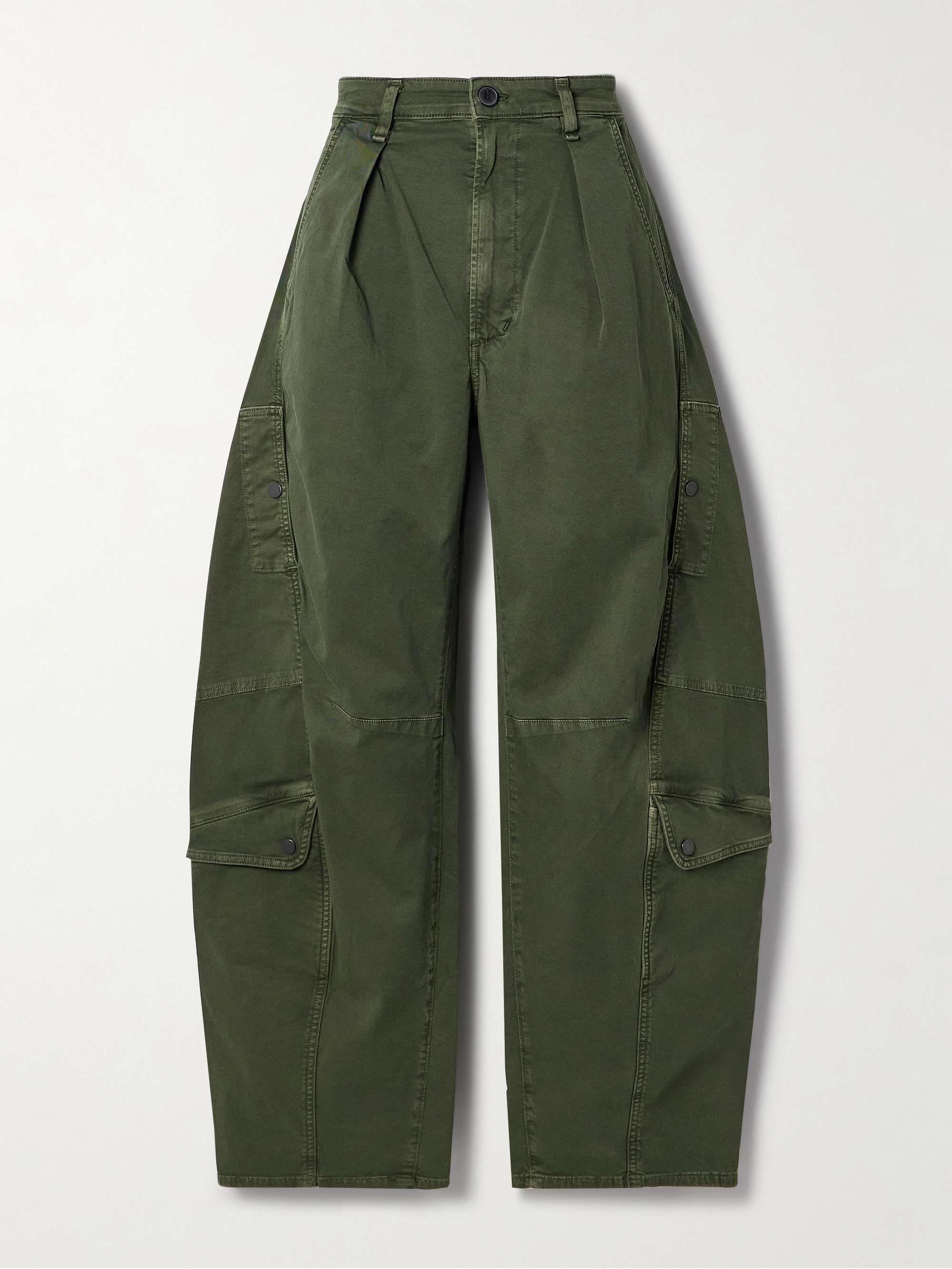 Flight Pleated Organic Cotton-Blend Twill Barrel-Leg Pants