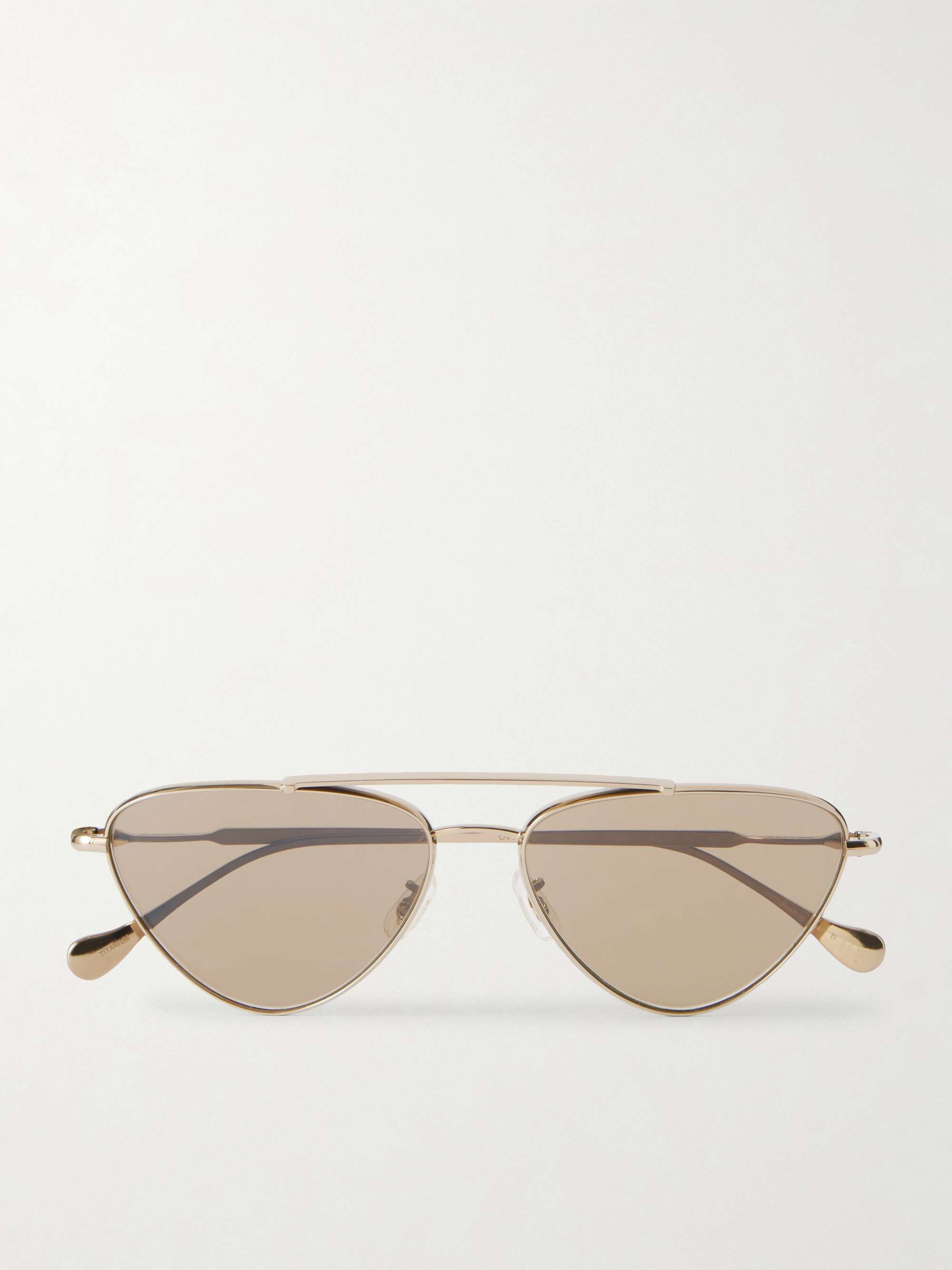 + Jil Sander Aviator-Style Gold-Tone Titanium Sunglasses