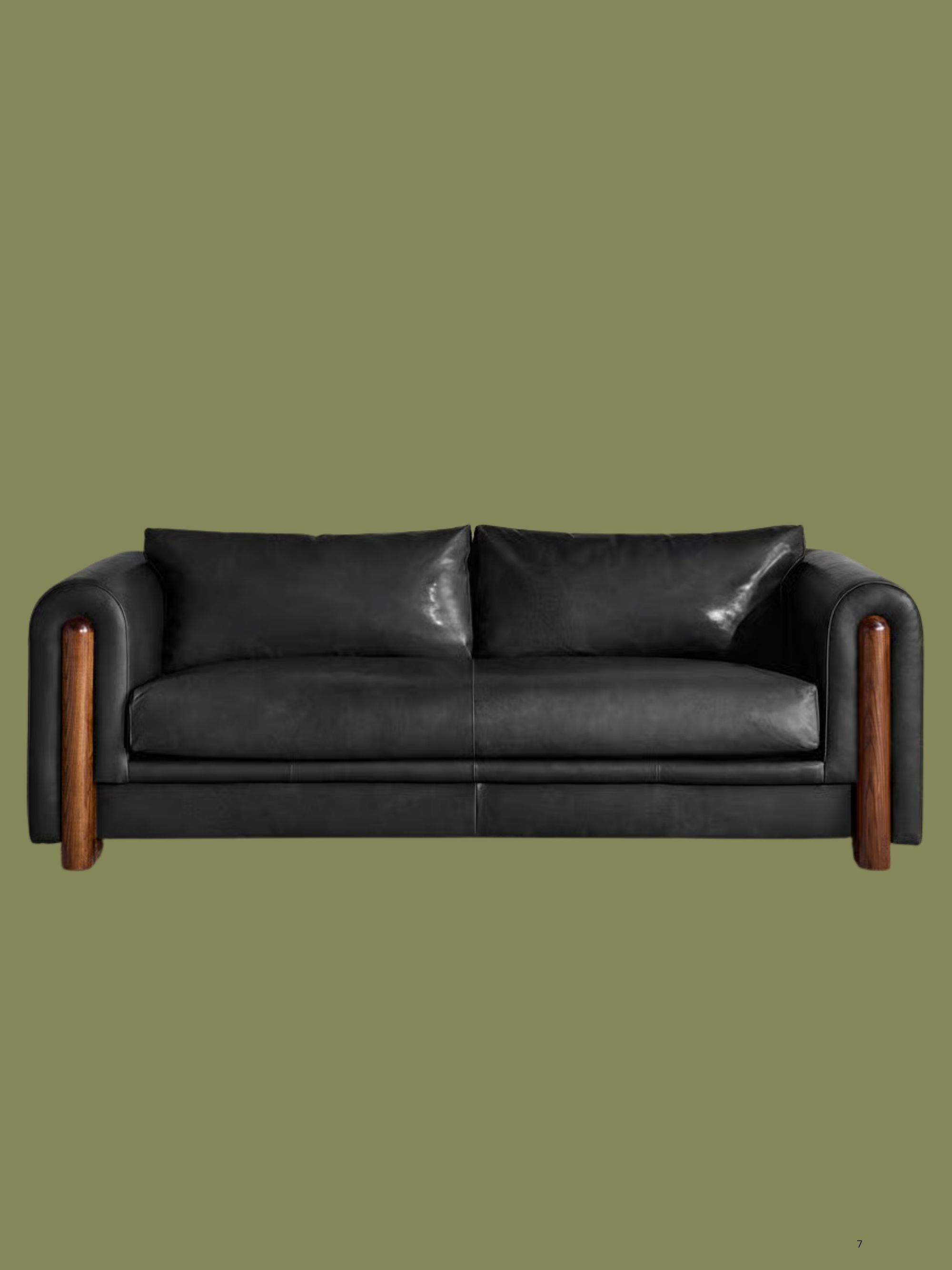 Soho Home, Farrell Three Seater Sofa, Leather in Black