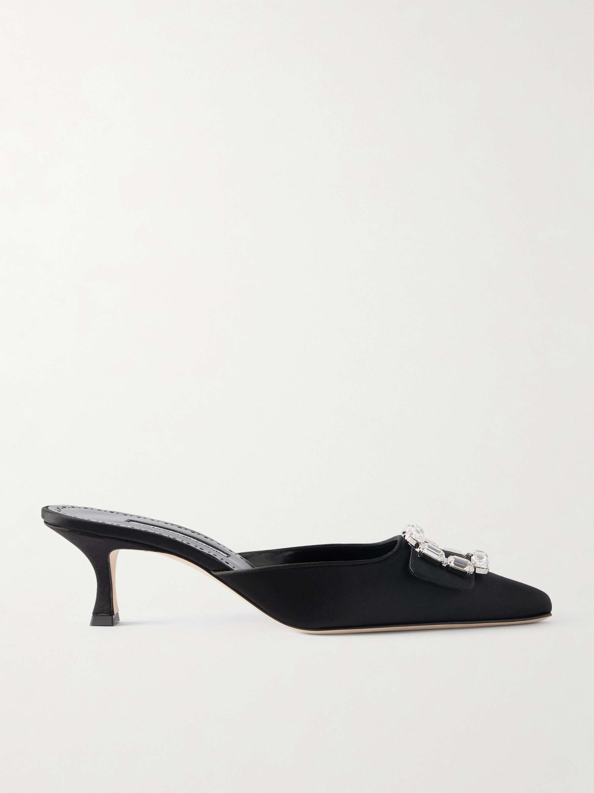 Mayjou 50 Crystal-Embellished Satin Mules