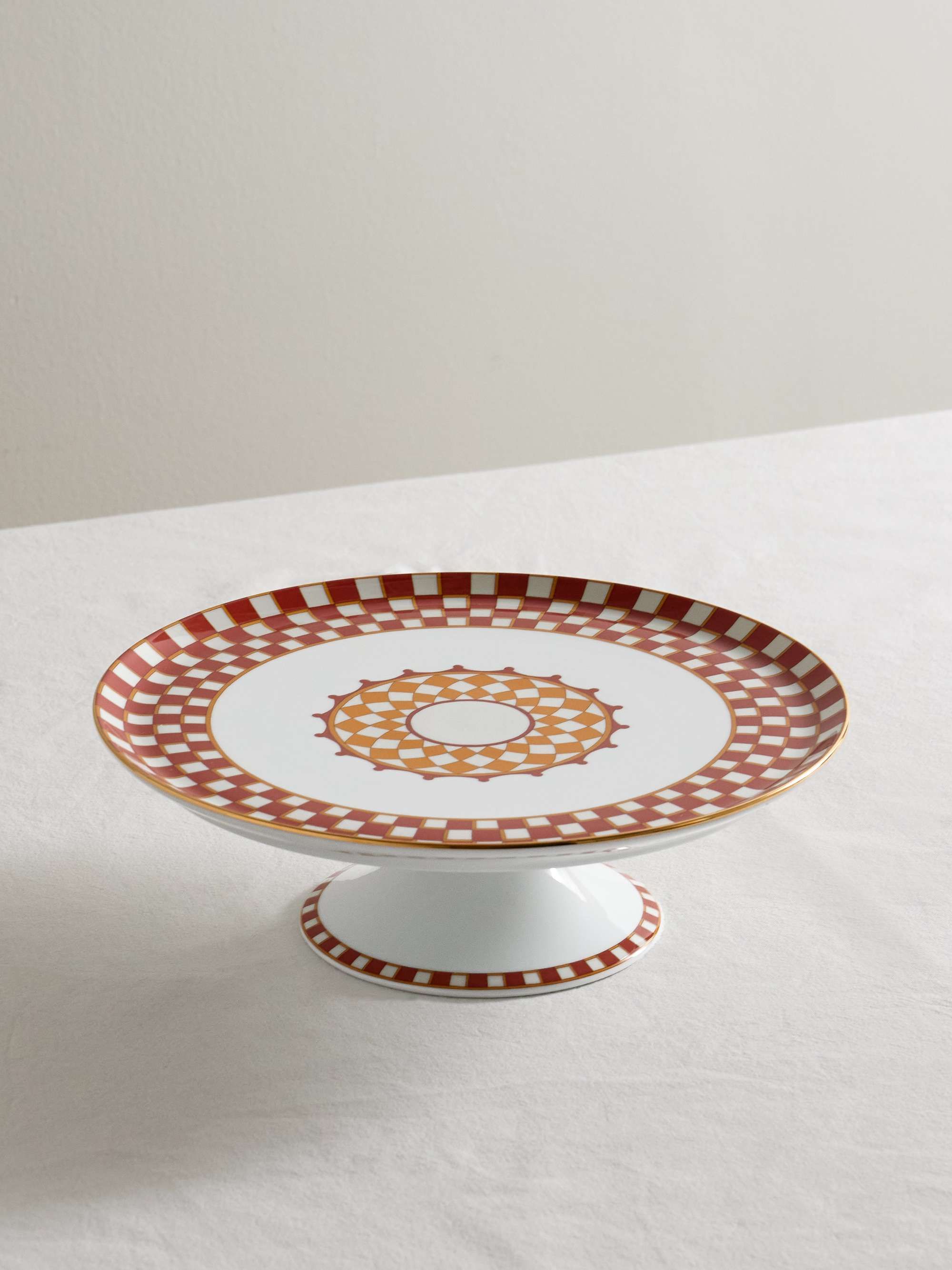 Gold-Plated Porcelain Cake Stand