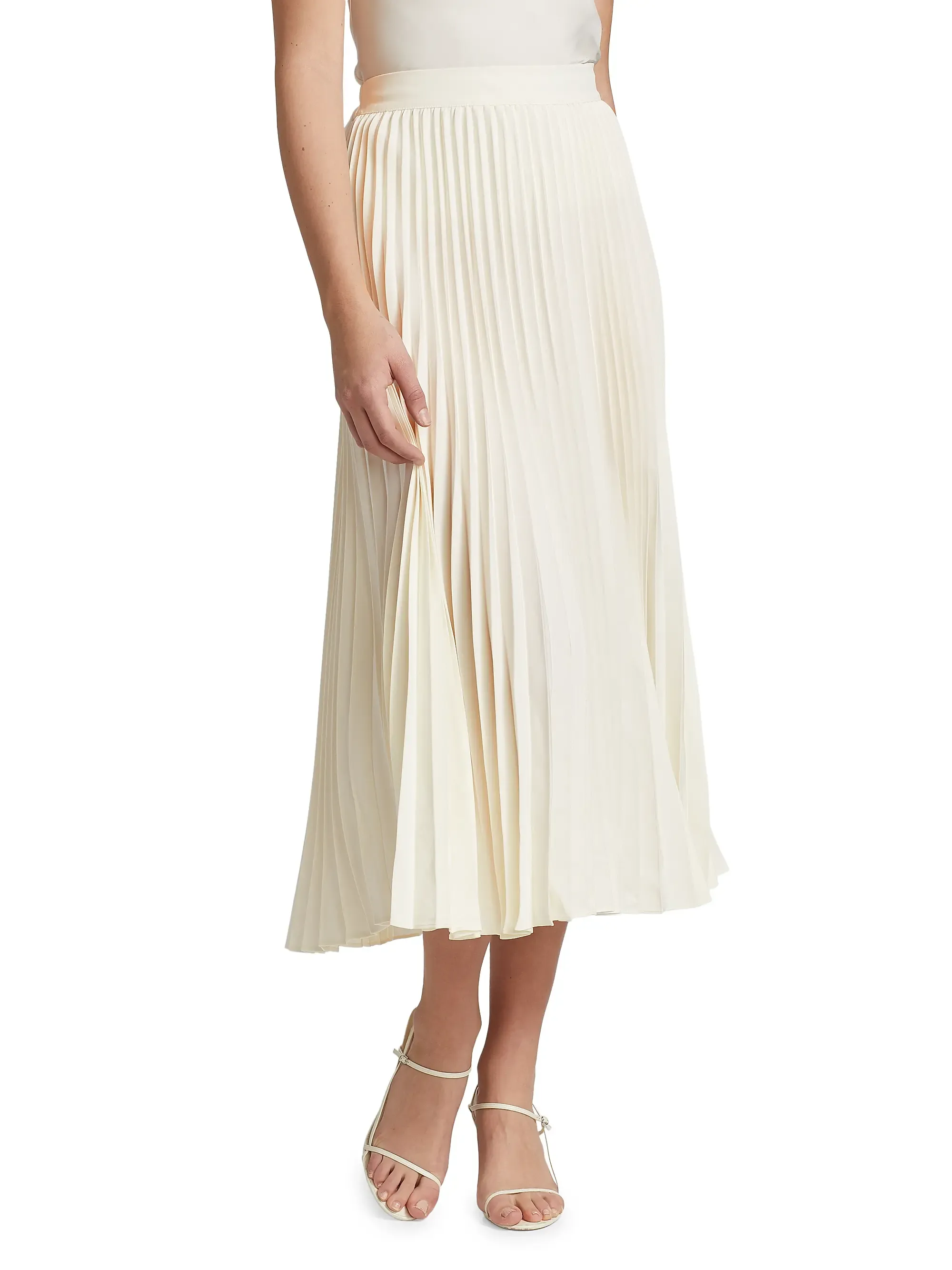 Essentials Elastic-Waist Pleated Skirt