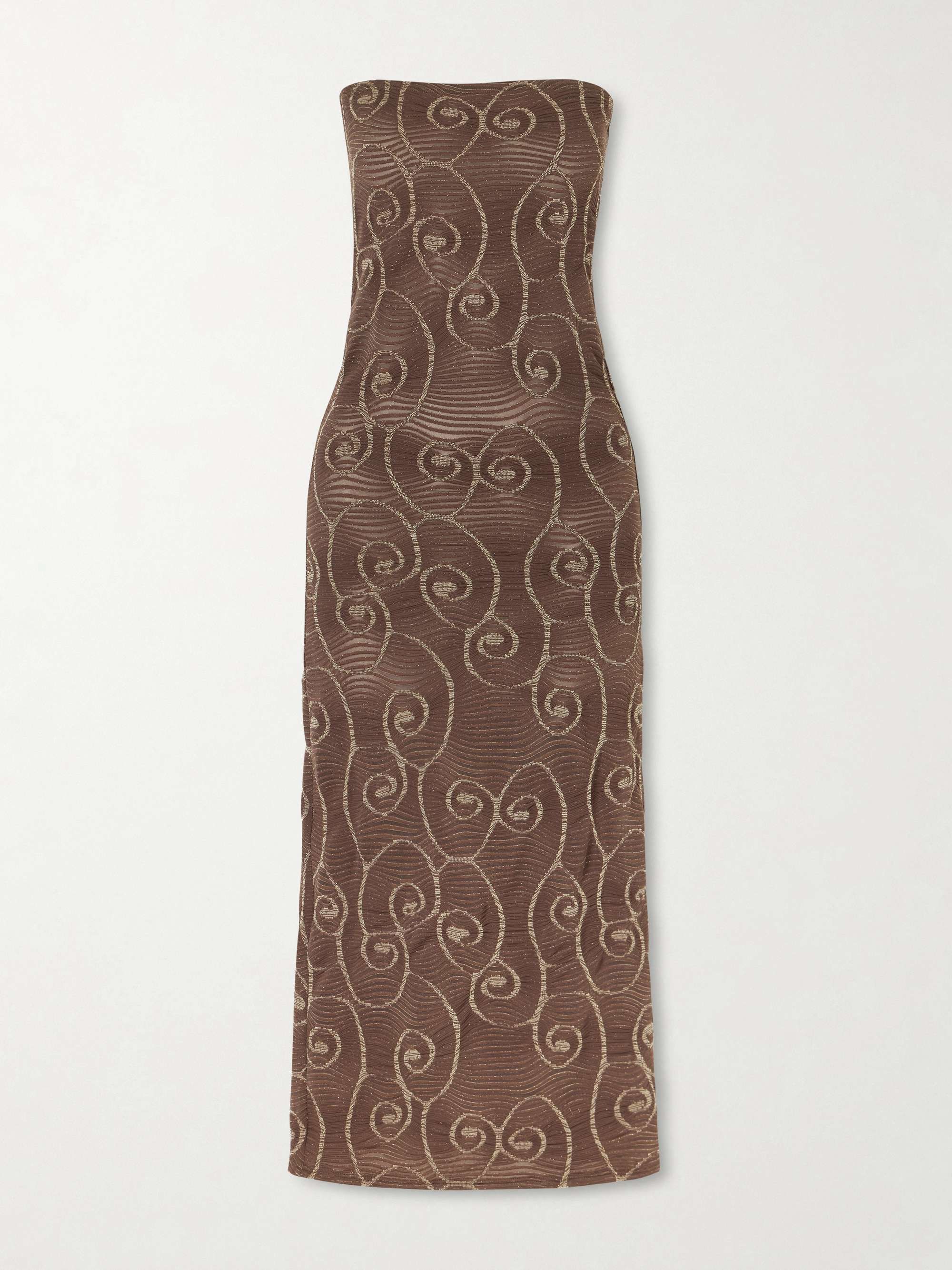Metallic Jacquard-Knit Midi Dress