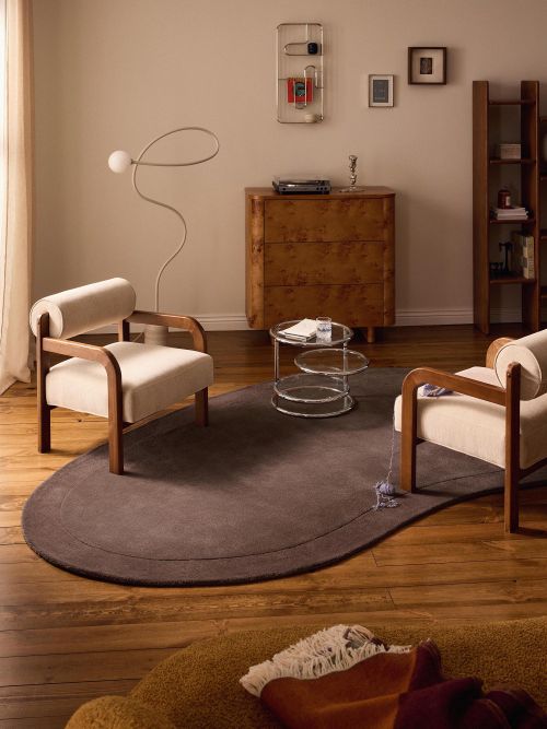 Organic-Shaped Hand-Tufted Wool Rug Kadey 