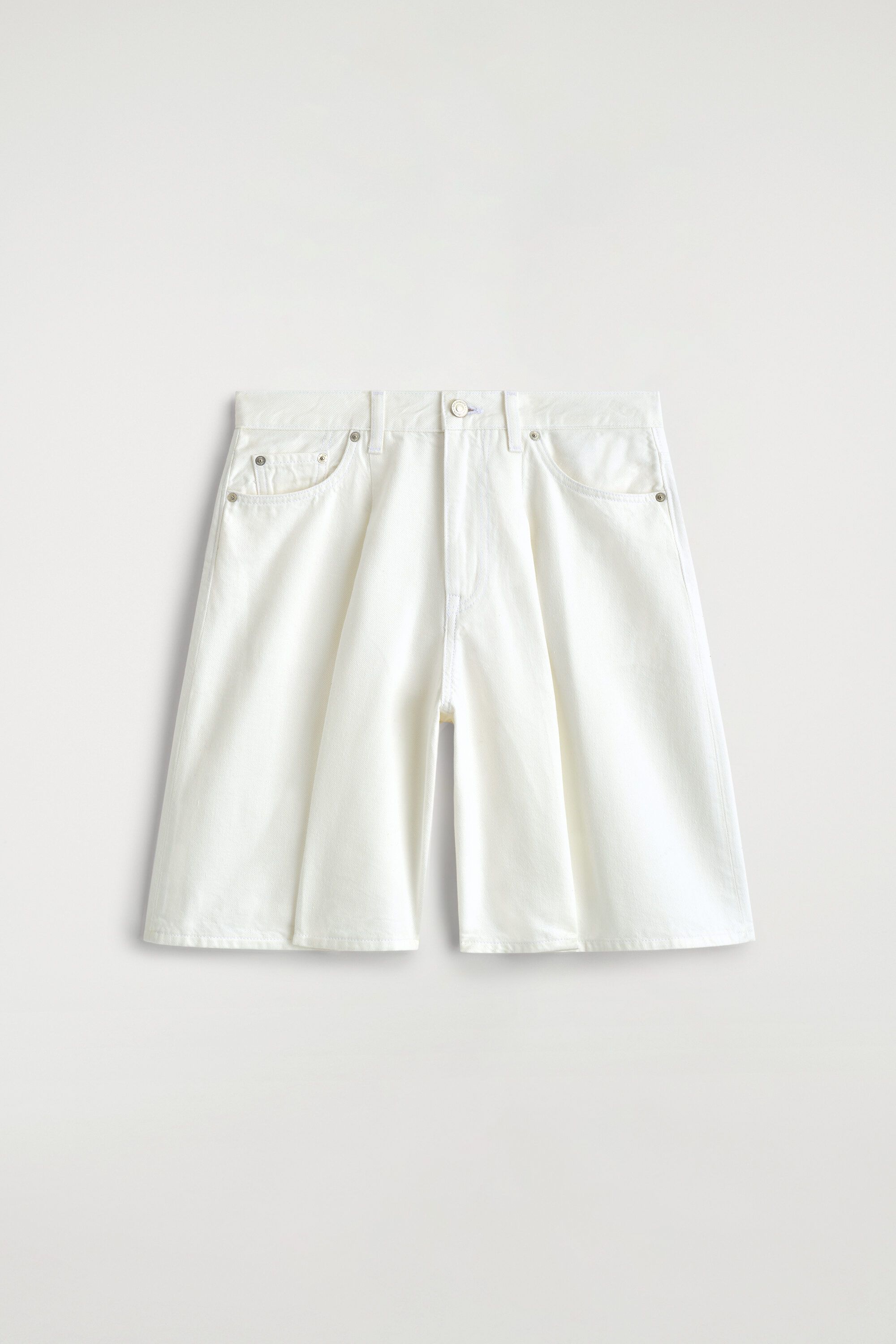 Wide-Leg Denim Shorts