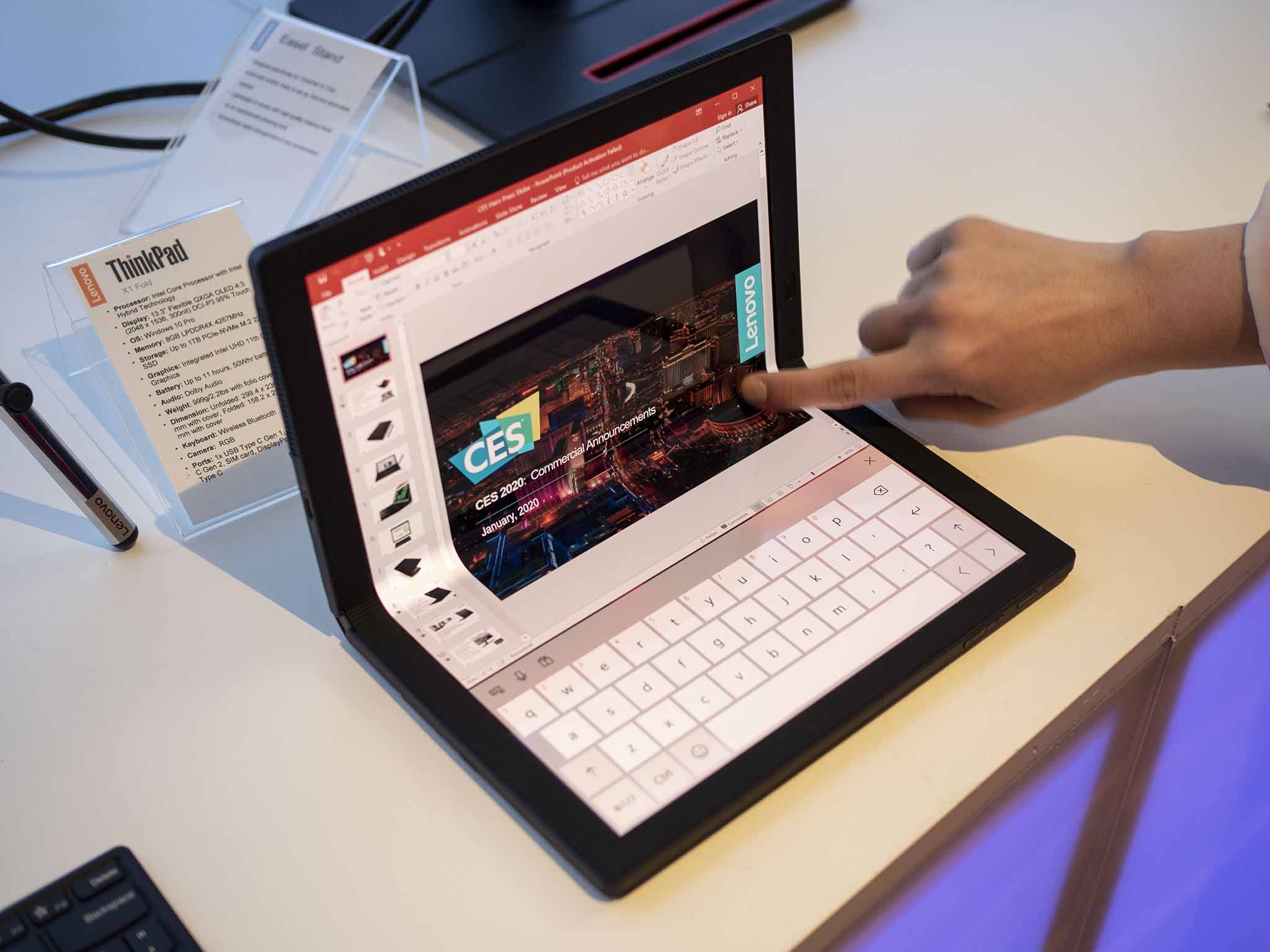 Lenovo unveils ThinkPad X1 Fold foldable PC at CES 2020