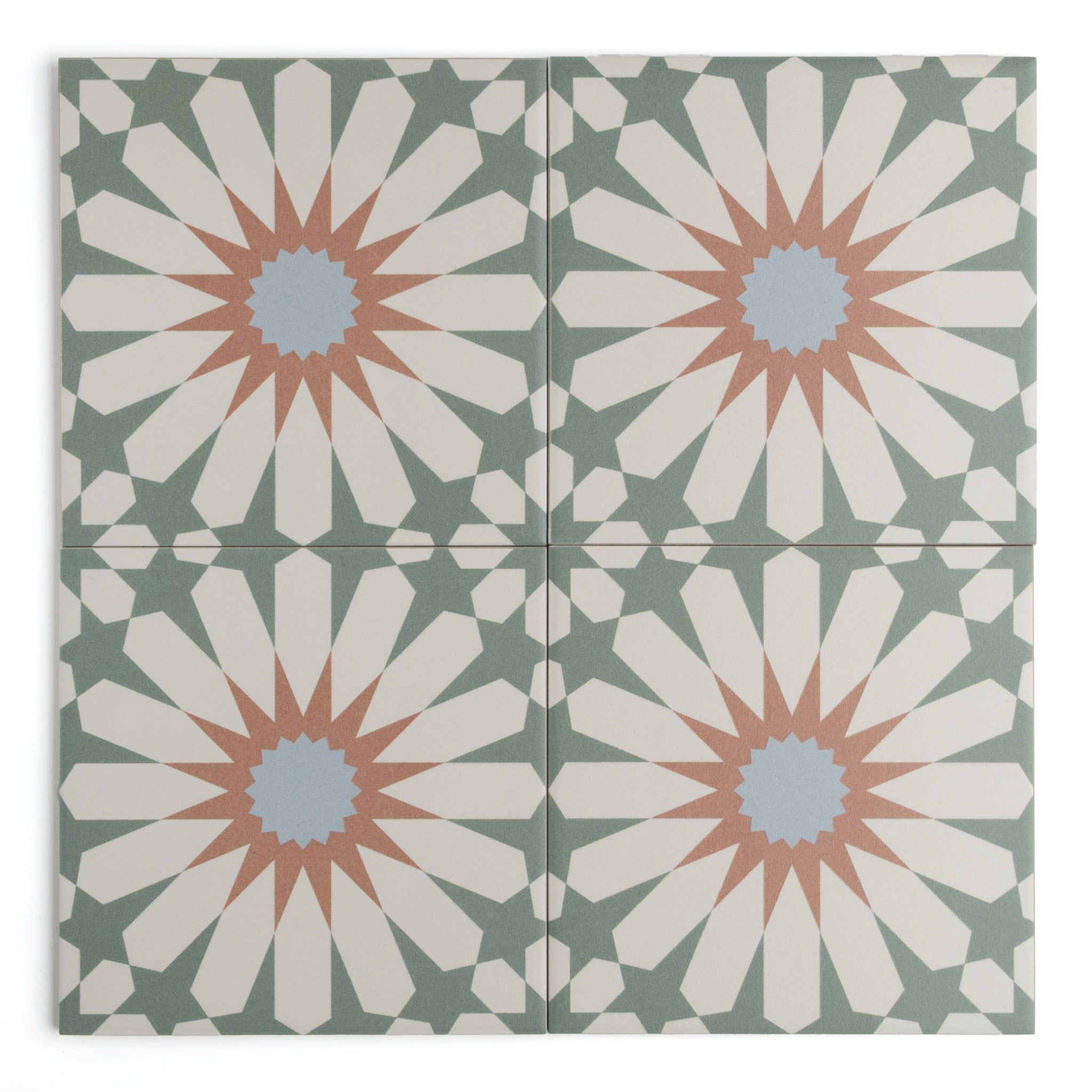 Tropez Mint Patterned Tile