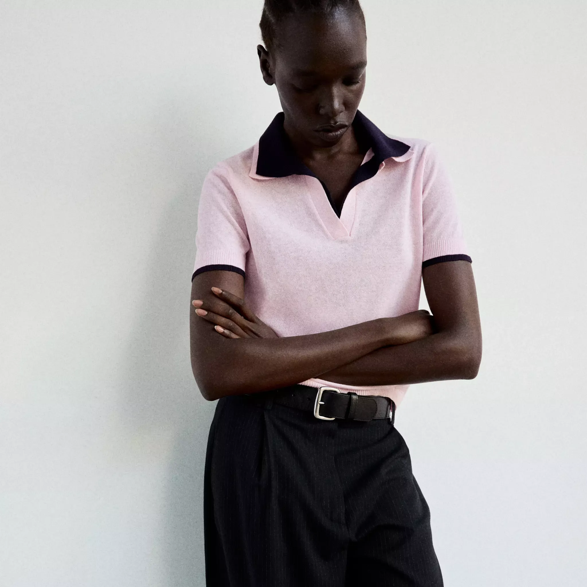 Contrast Polo Neck Sweater - Women | Mango United Kingdom