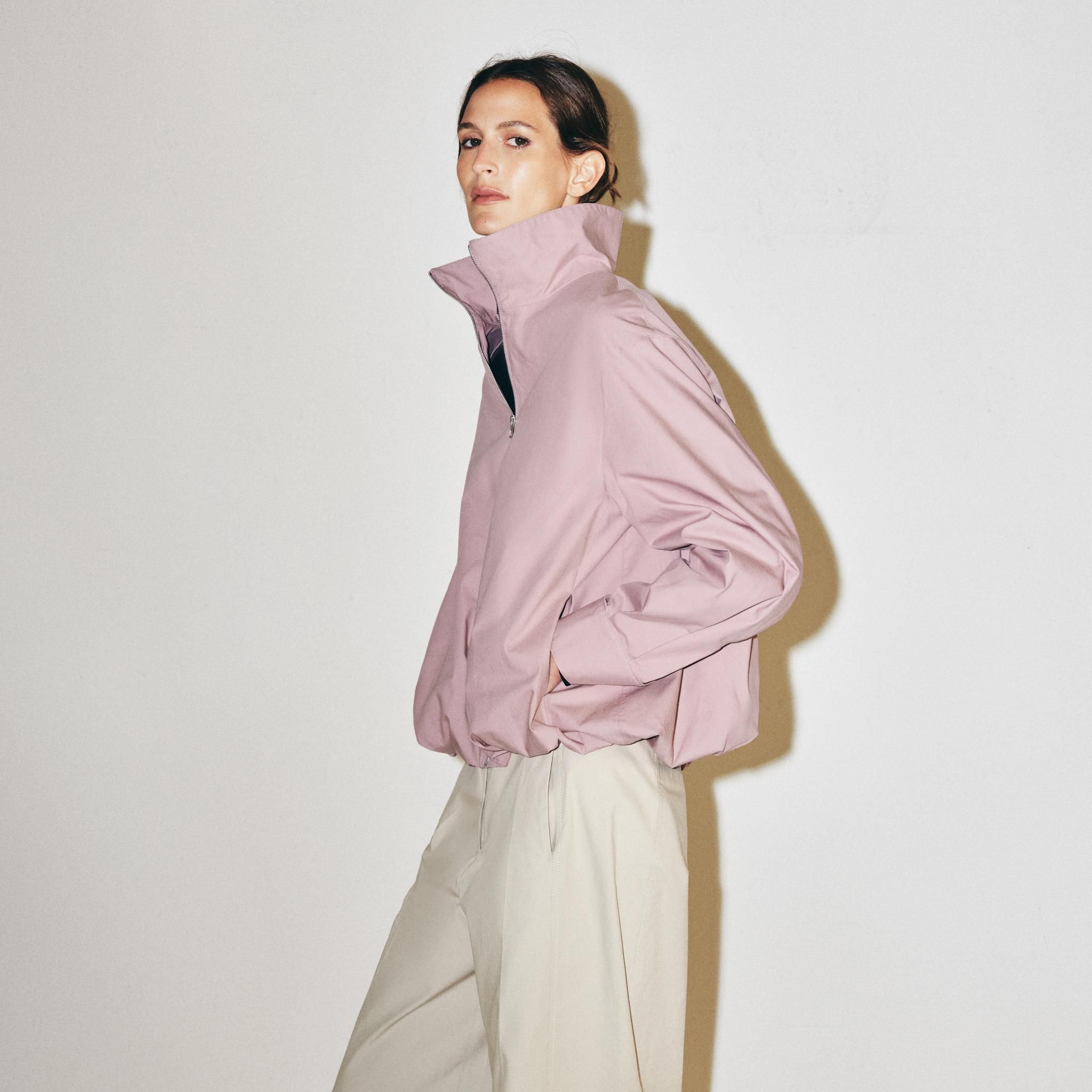 Zw Collection Stand Collar Jacket - Dusty Mauve - Xs