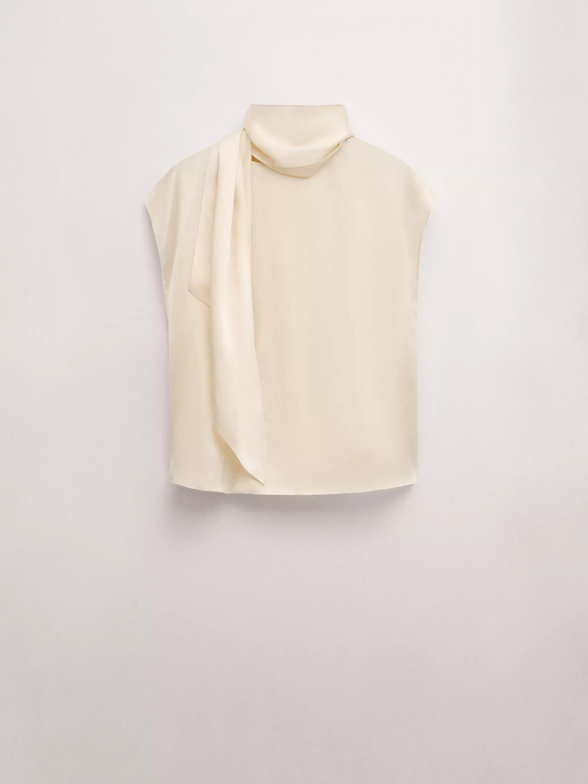 100% Silk Blouse With Foulard Collar - Women | Mango Usa
