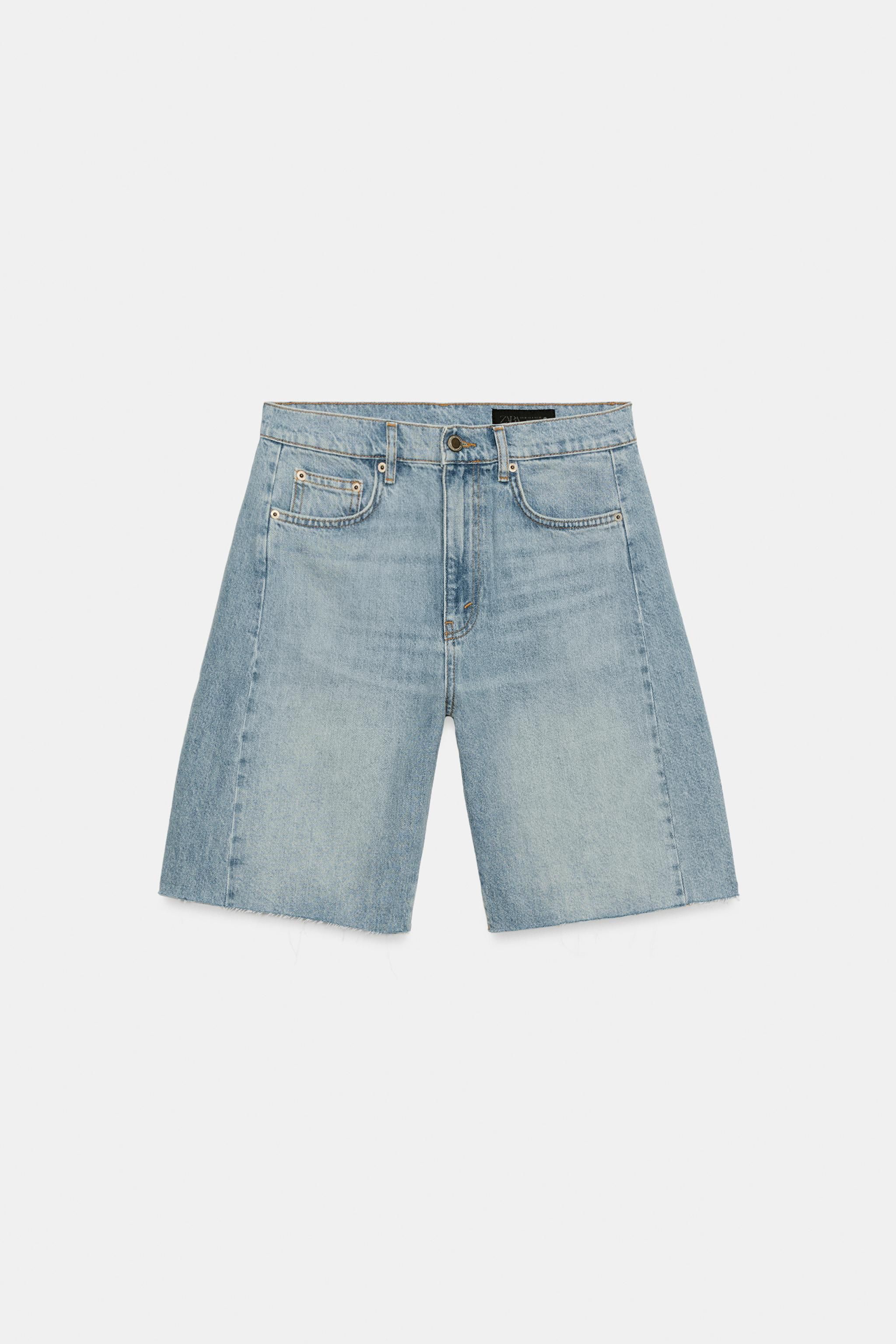 Zw Collection Relaxed Fit Mid-Rise Denim Shorts