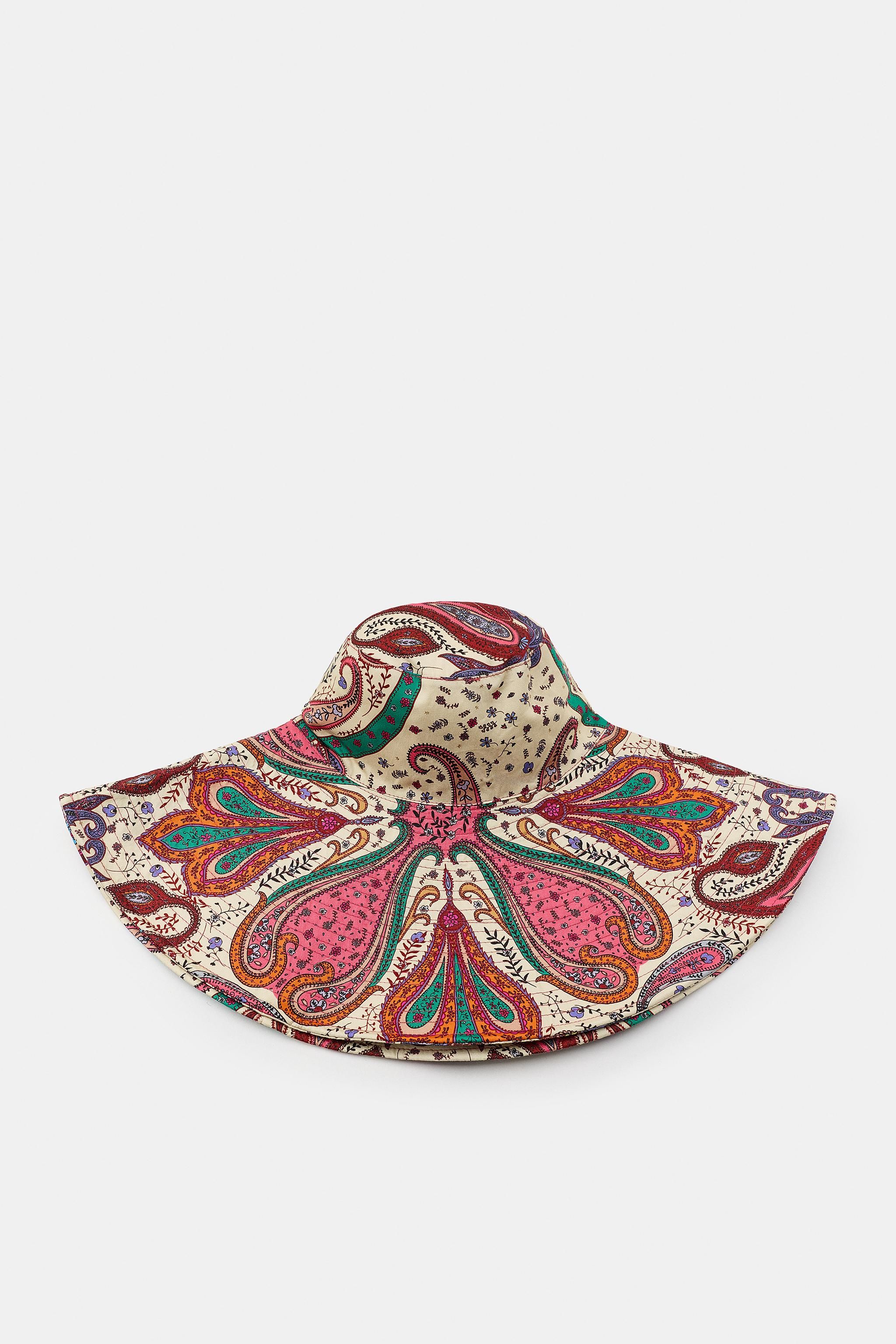 Paisley Print Wide Brim Hat